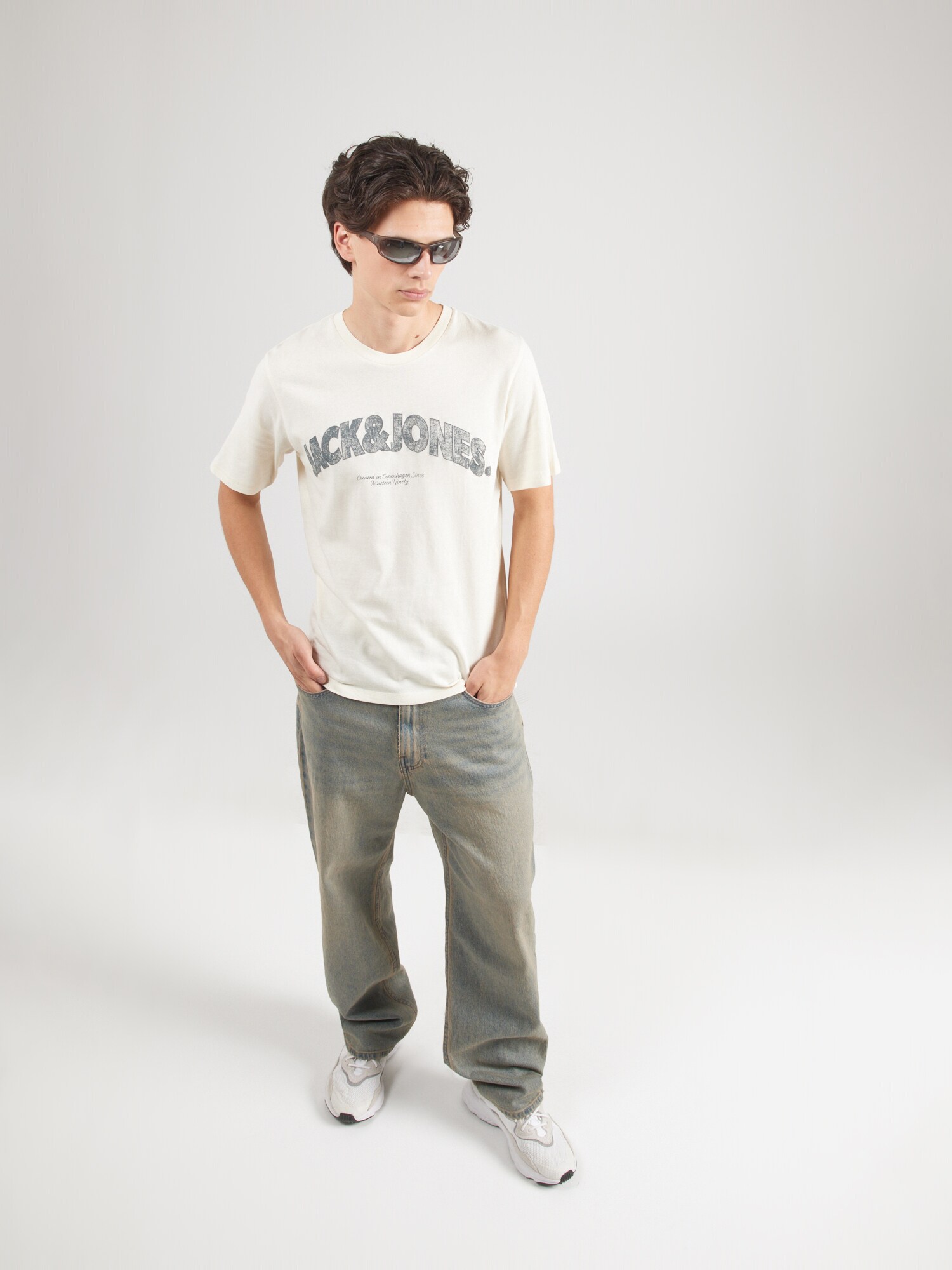 JACK & JONES Tričko 'Almeria' dymovo modrá / zafírová / šedobiela (obrázok 4)