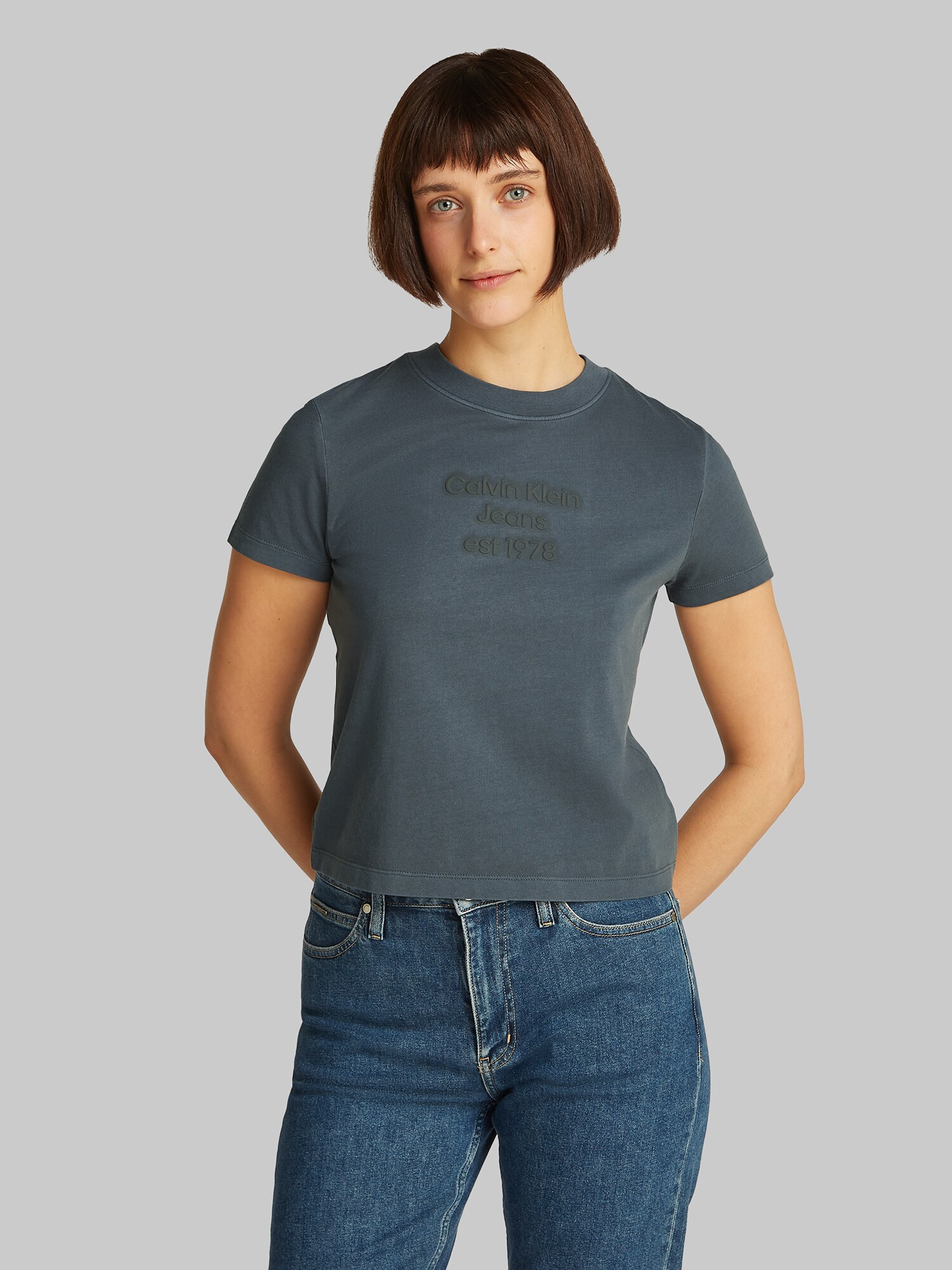 Calvin Klein Jeans Póló  grafit / bazaltszürke termék 2. képe