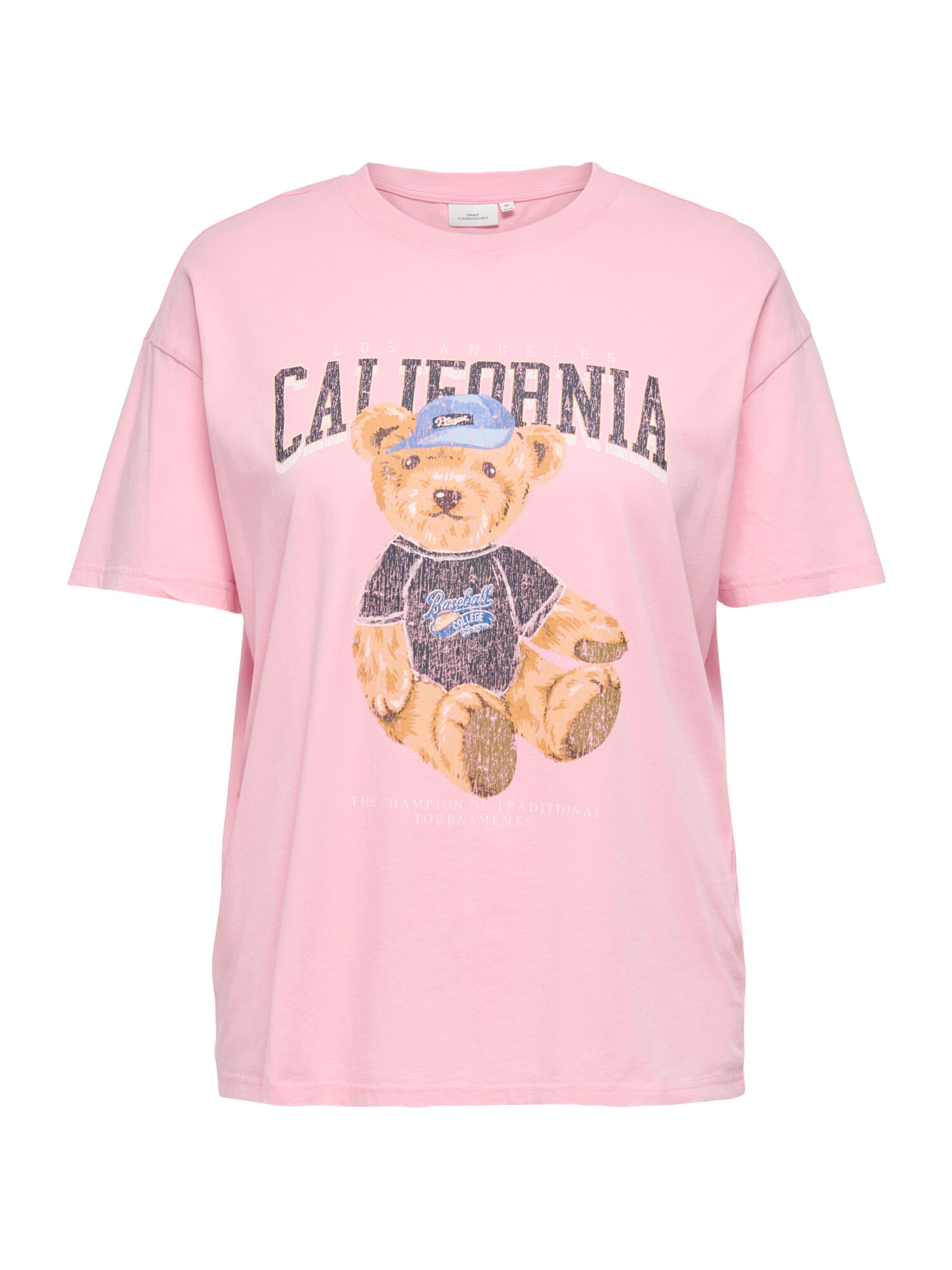 ONLY Carmakoma Tricou 'CARTICO'  maro deschis / roz / negru