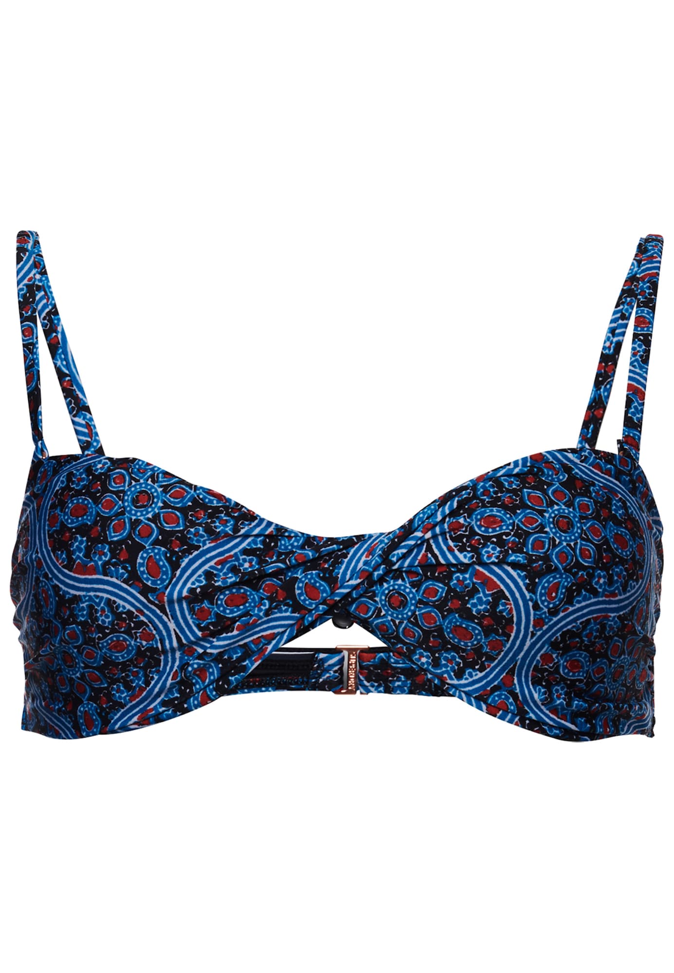 Superdry Bikinio viršutinė dalis 'Boho' tamsiai mėlyna jūros spalva / sodri mėlyna („karališka“) / raudona / balta