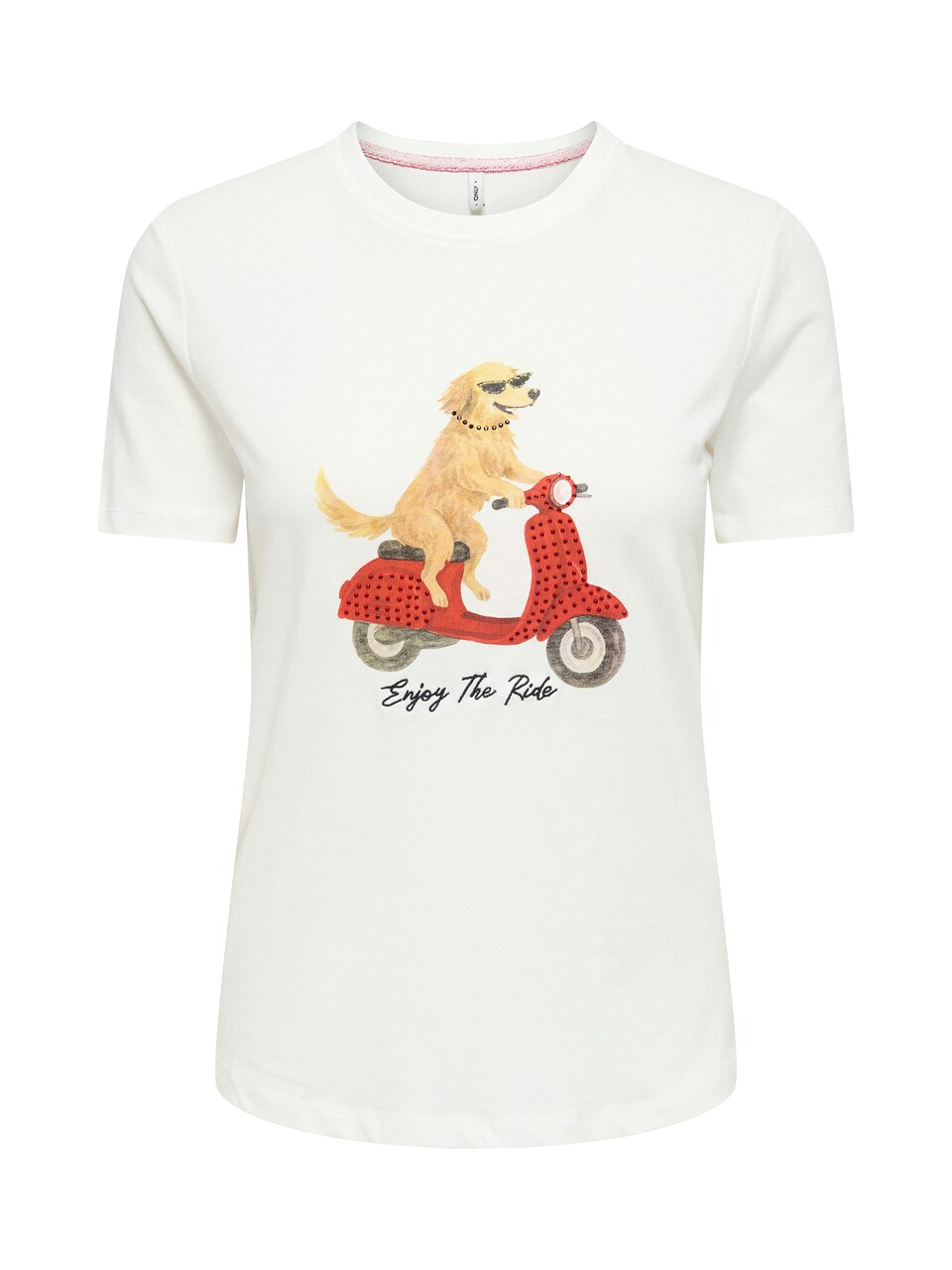 T-shirt 'ONLBARIA' camel / blodröd / svart