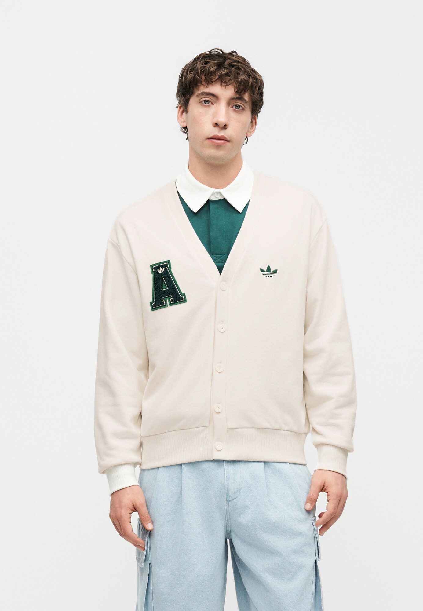 ADIDAS ORIGINALS Sudadera con cremallera 'Varsity'  verde / pino / blanco – imagen 2