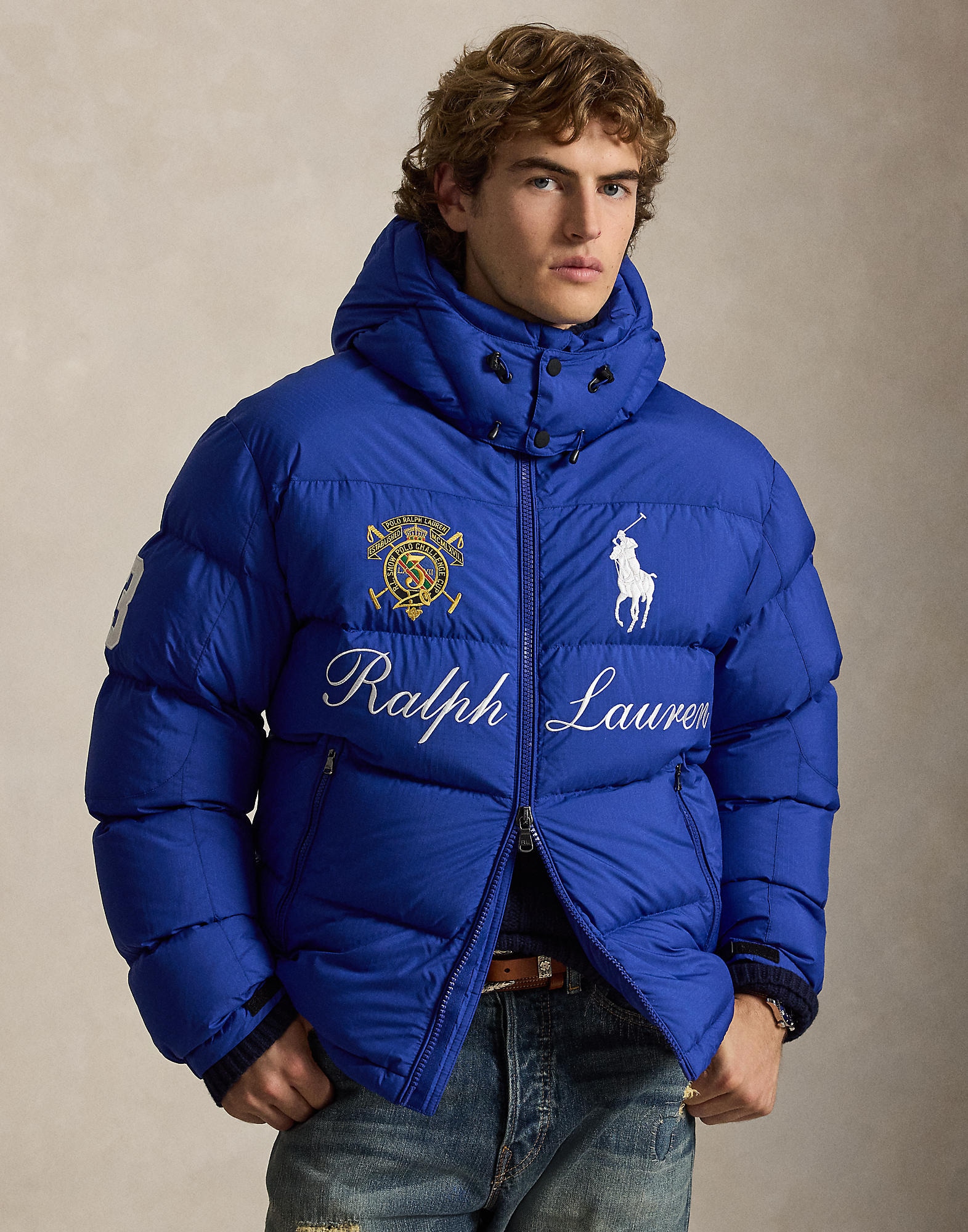Polo Ralph Lauren Zimska jakna kraljevsko plava / žuta / crna / bijela