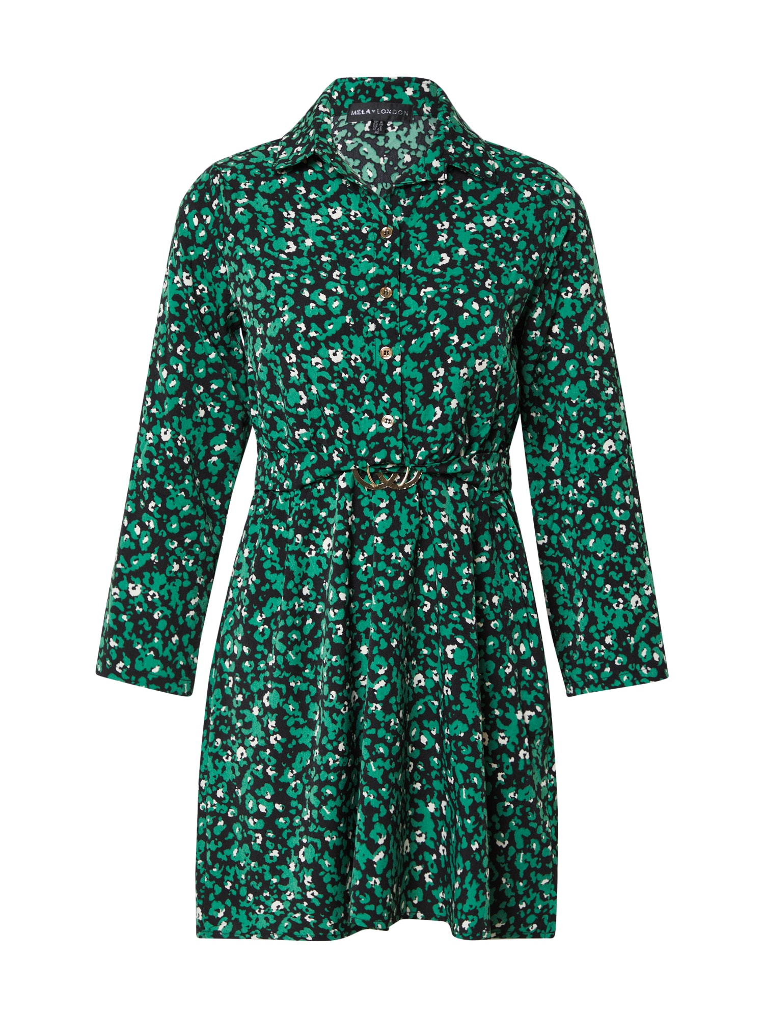 Mela London Palaidinės tipo suknelė žalia / juoda / balta