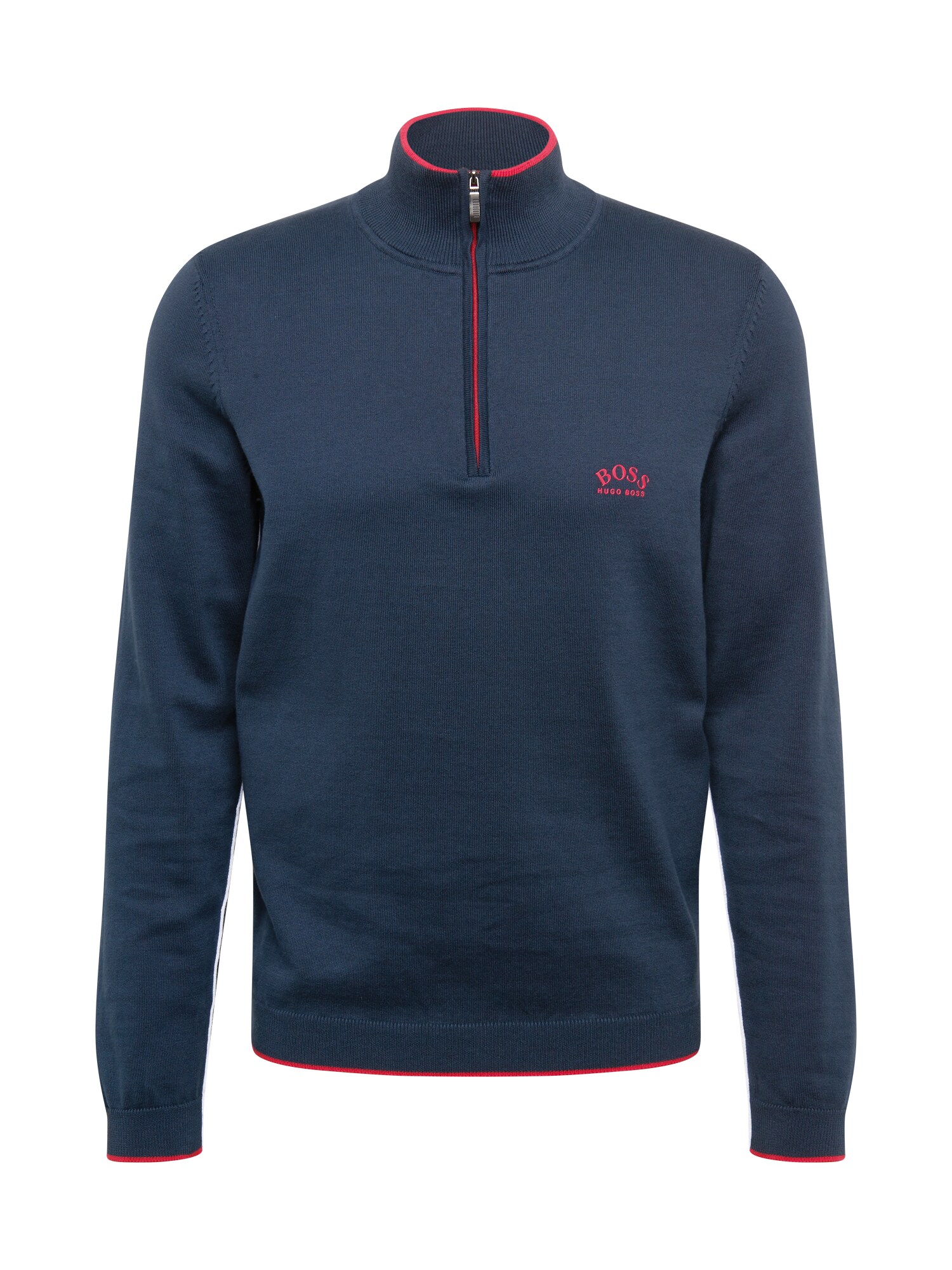 BOSS ATHLEISURE Megztinis 'Ziston'  tamsiai mėlyna / šviesiai raudona