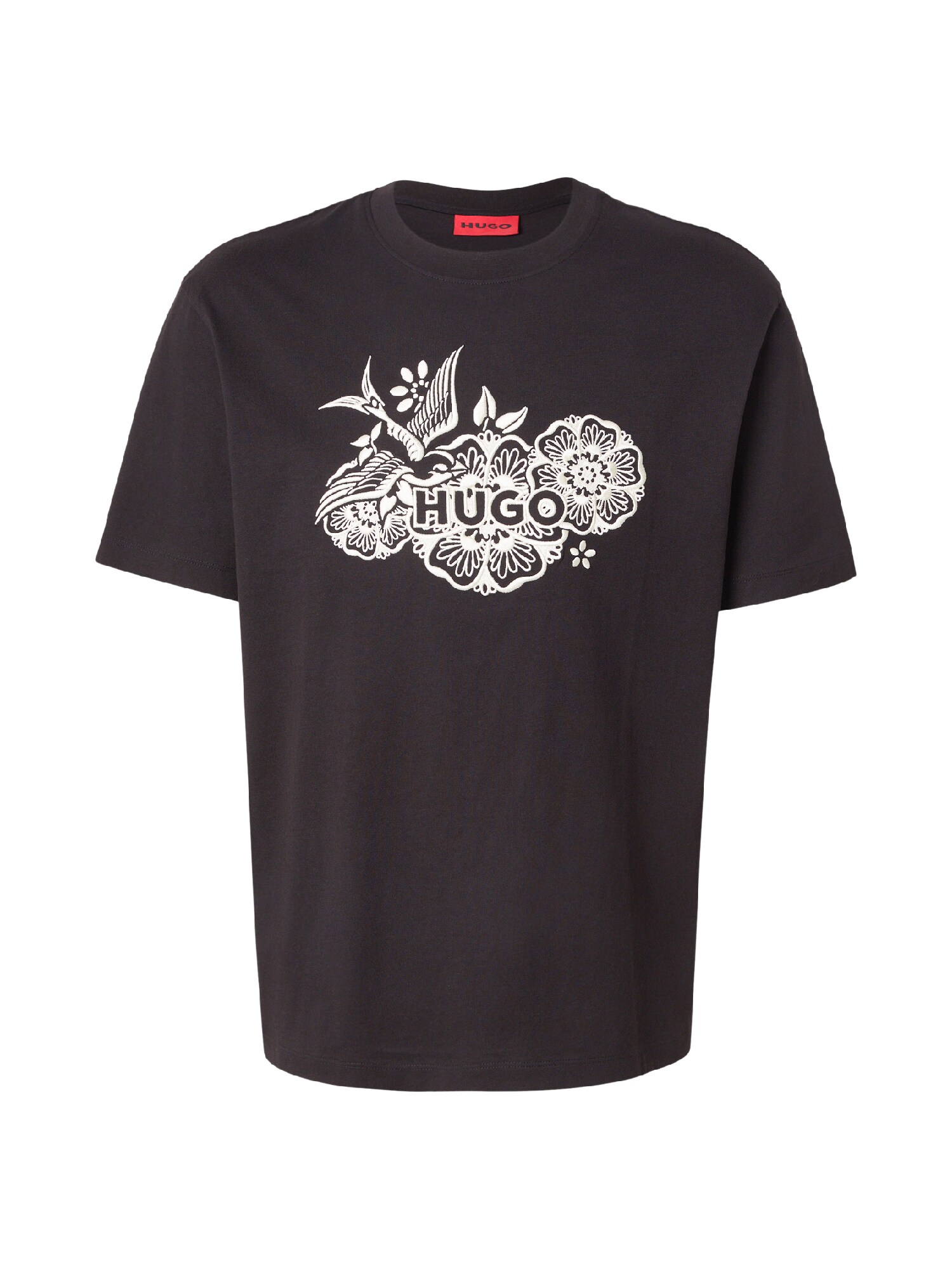 HUGO Tricou 'Dangen'  crem / negru