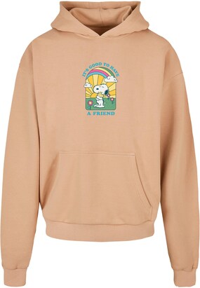 Merchcode Sweatshirt ‘Peanuts – It’s Good To Have A Friend’ Blauw / Perzik / Pink / Wit