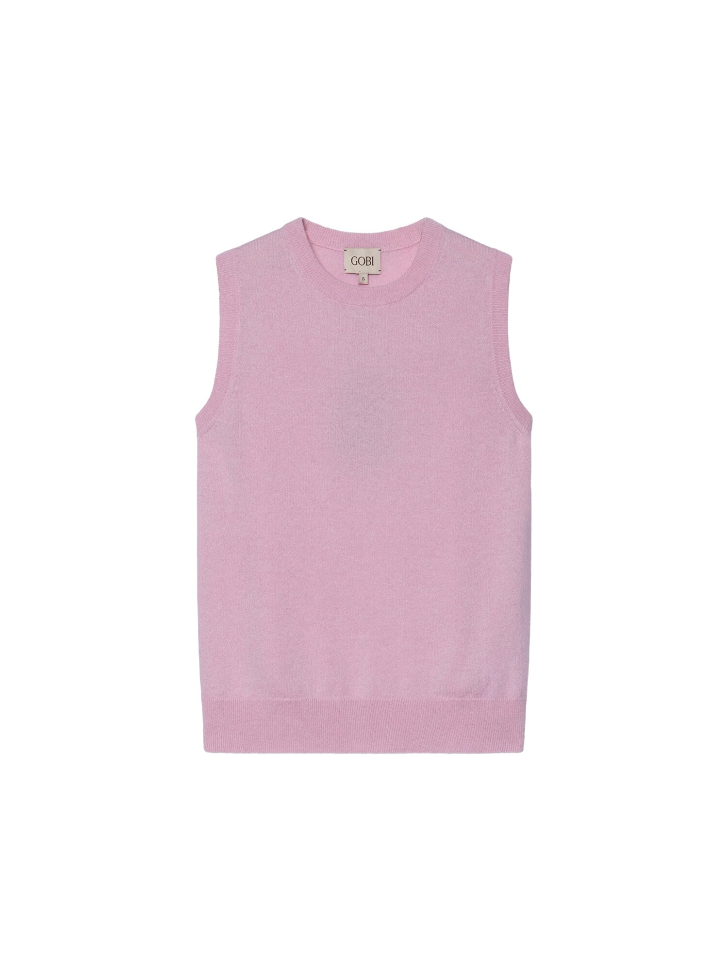 GOBI Cashmere Chaleco de punto 'Women's Timeless Cashmere Crewneck Vest'  rosa