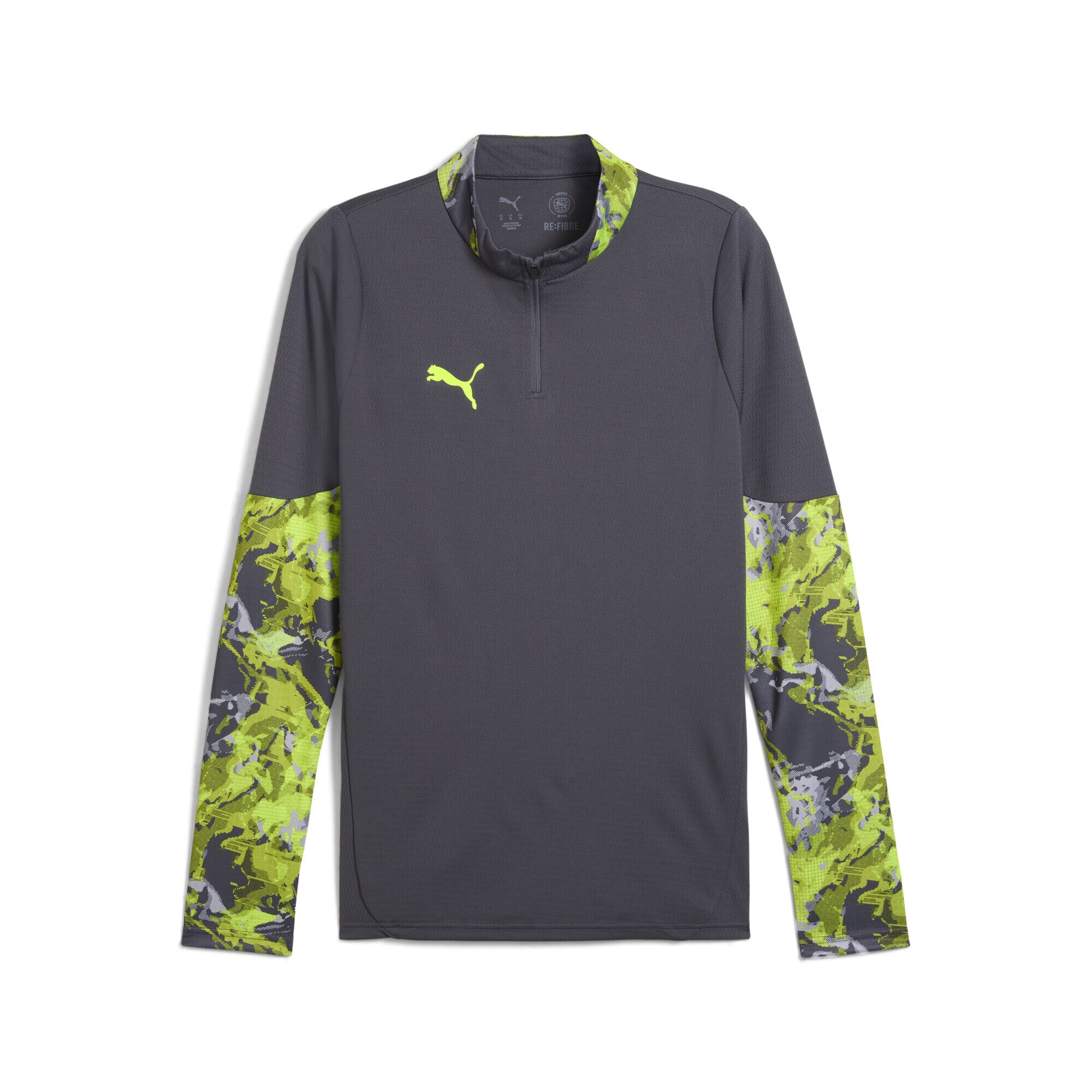 PUMA Tricou funcțional IndividualCUP  gri / verde limetă