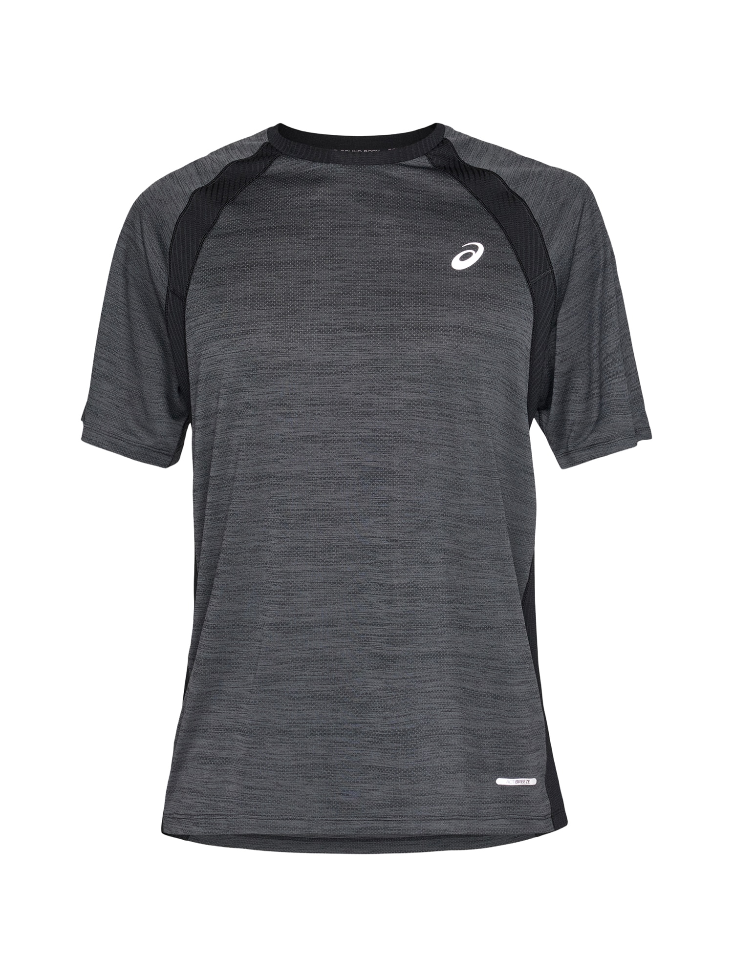 ASICS Tricou funcțional ROAD  negru / negru amestecat / alb