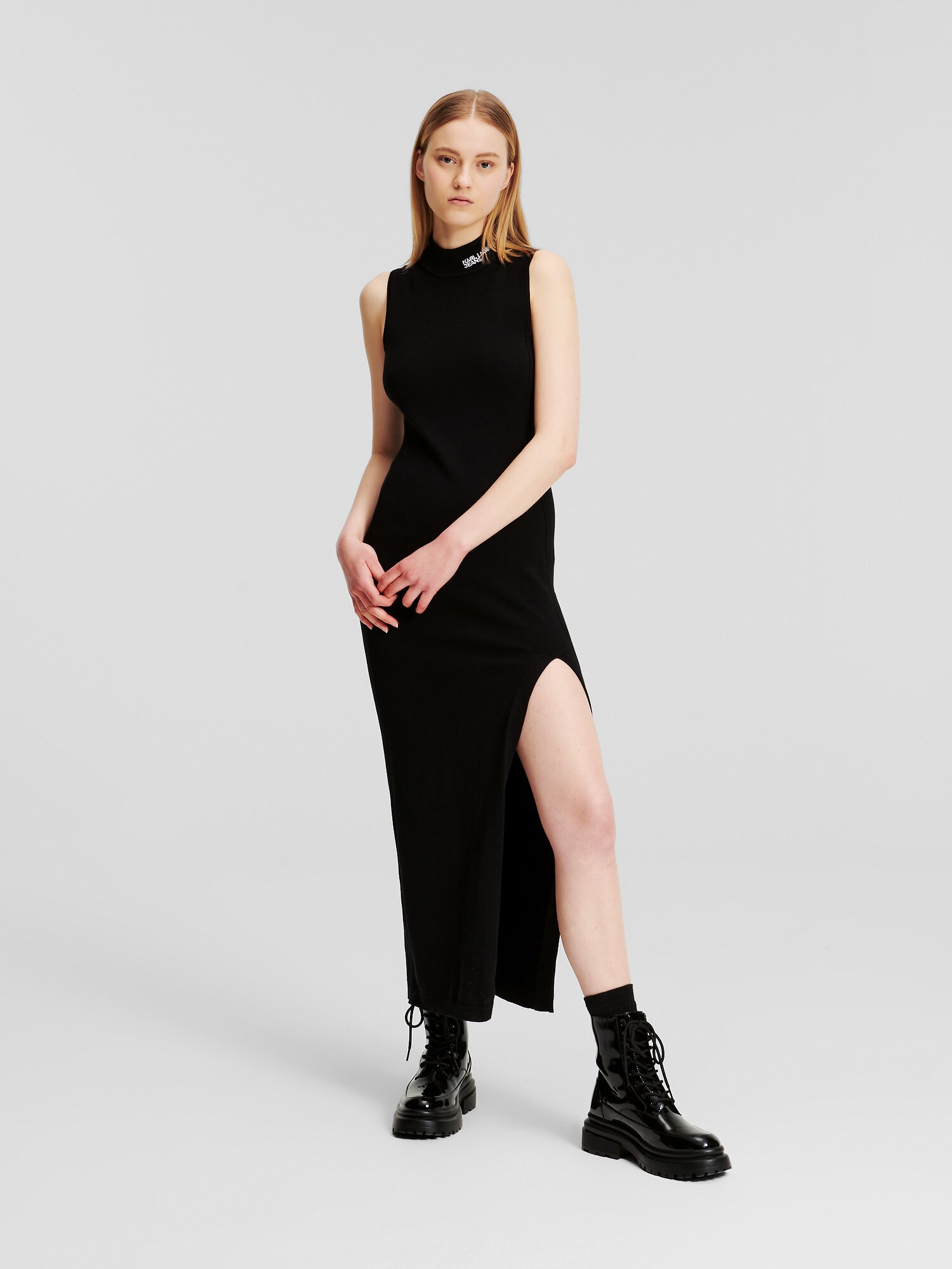 KARL LAGERFELD JEANS Ruha ' Knitted Sleeveless Maxi '  fekete termék 2. képe