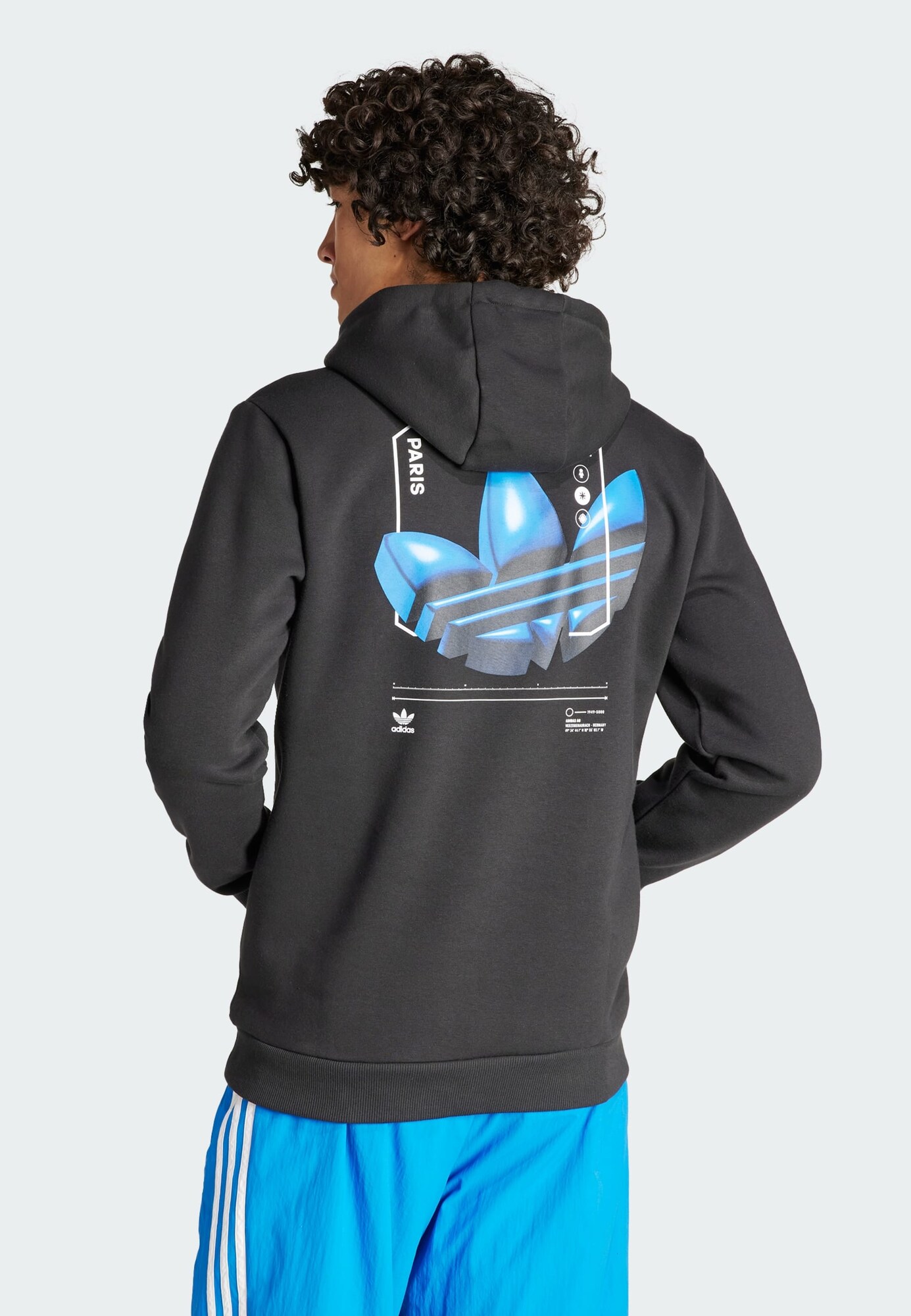 ADIDAS ORIGINALS Sudadera 'Paris' azul claro / negro / blanco – imagen 2