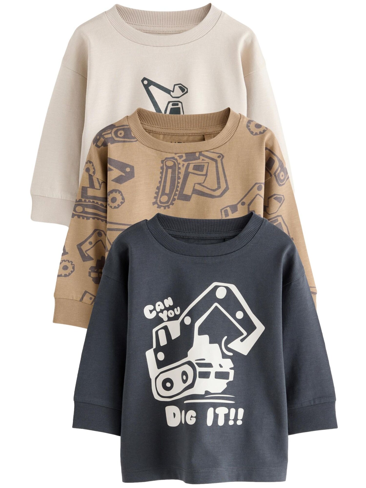 Next Tricou  bej / maro / negru / alb