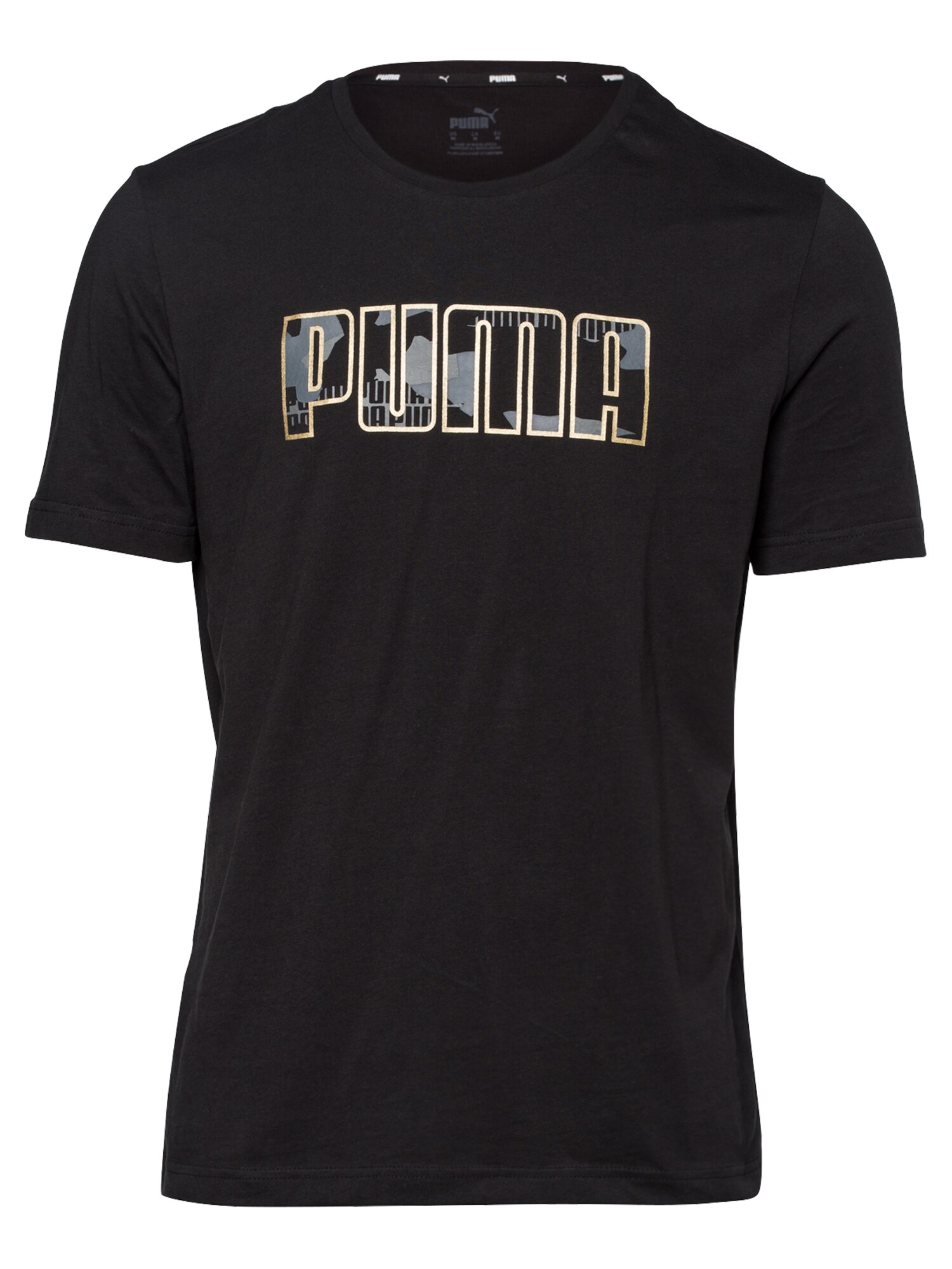 PUMA Sportiniai marškinėliai  juoda / pilka