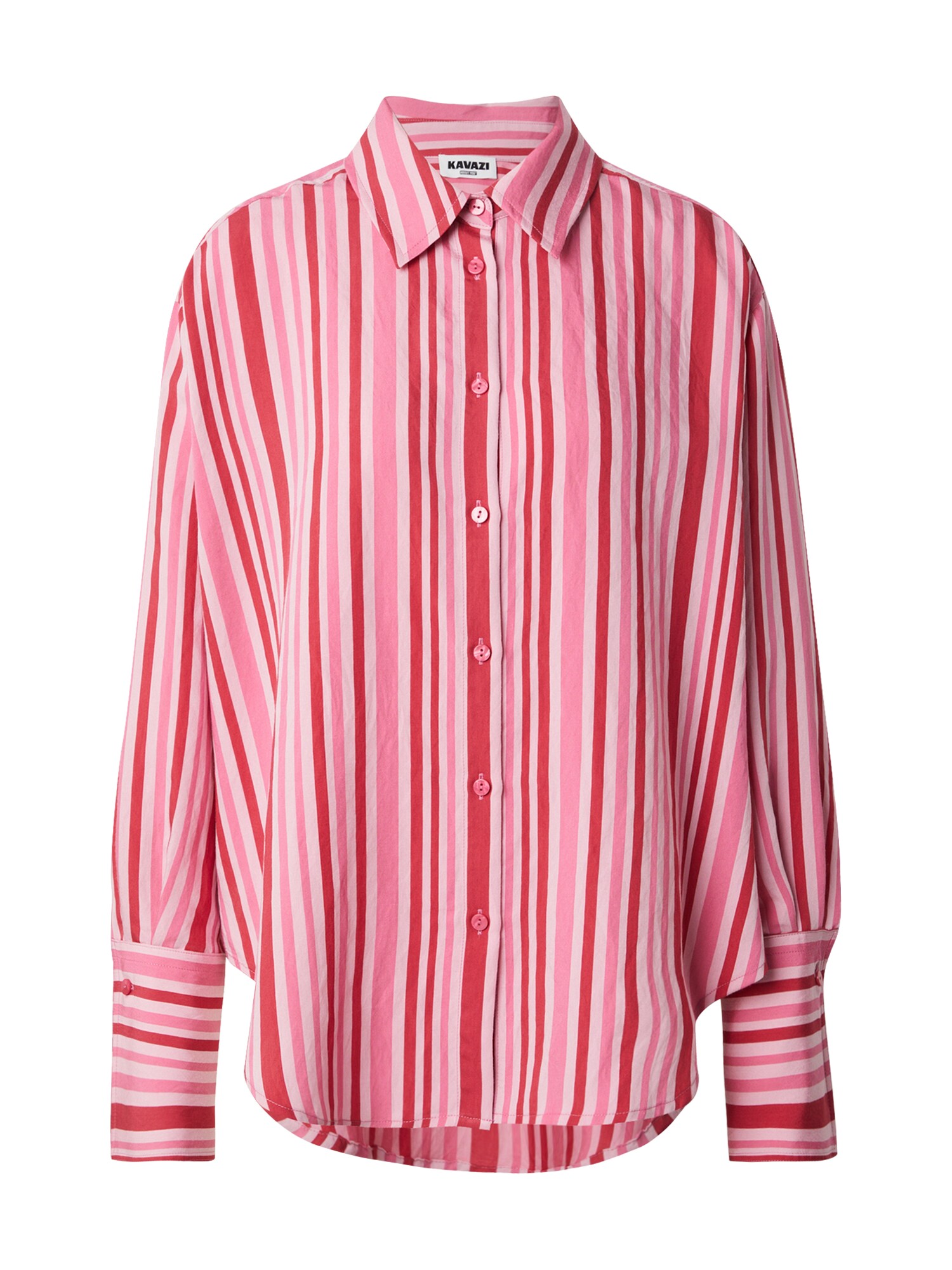 KAVAZI Tricou  roz / roșu / alb natural