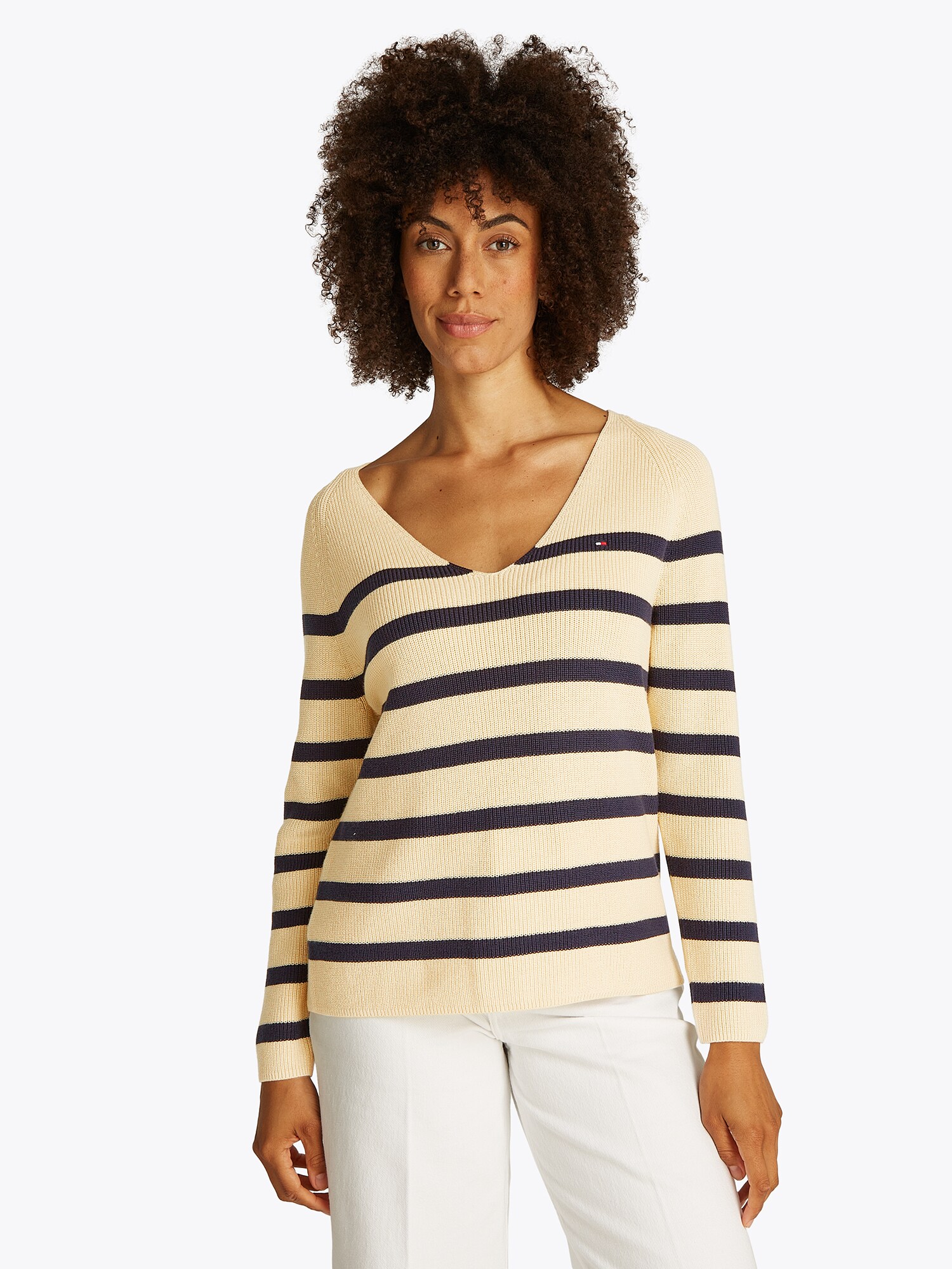 TOMMY HILFIGER Pulóver  tengerészkék / gyapjúfehér termék 2. képe