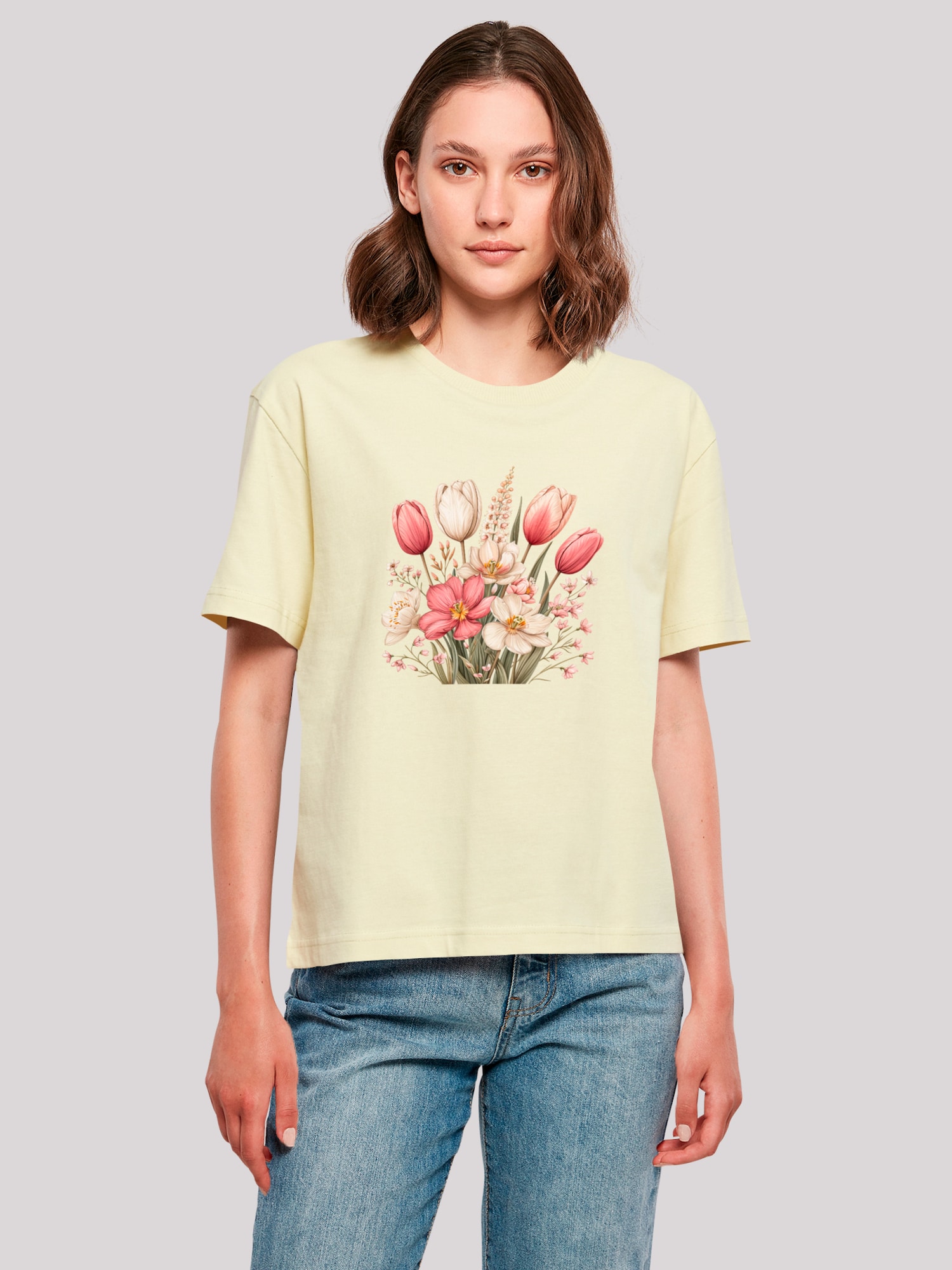 Thumbnail - F4NT4STIC T-Shirt Rosa weißer Frühlingsblumenstrauß