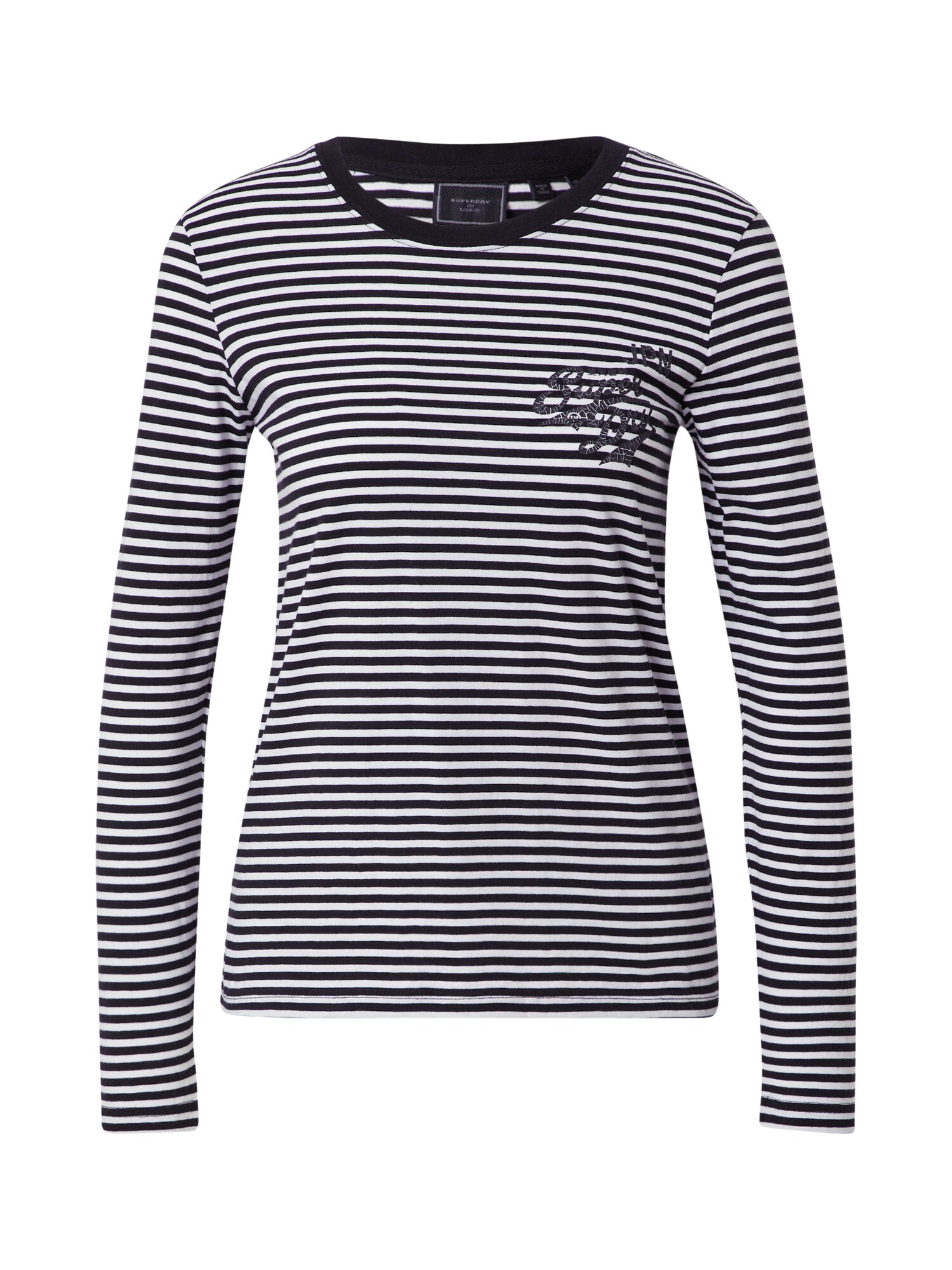 Superdry Marškinėliai 'BLACK OUT'  juoda / balta