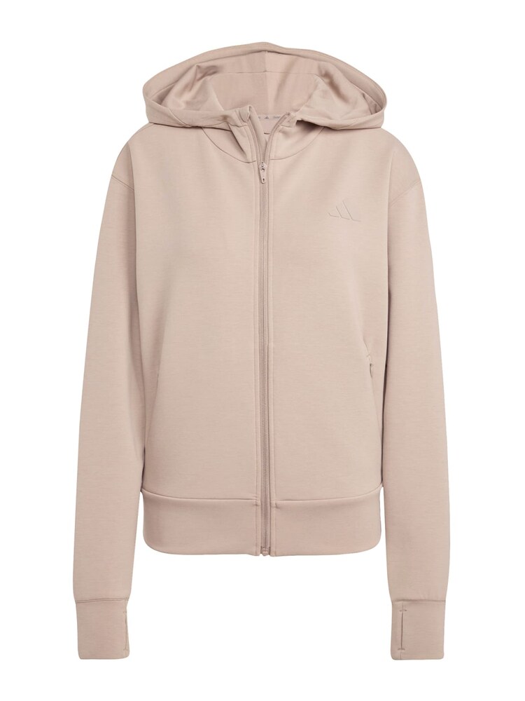 ADIDAS PERFORMANCE Sportsweatjacke 'Designed 4 Training' Damen Größe XXXS/XXS dunkelbeige