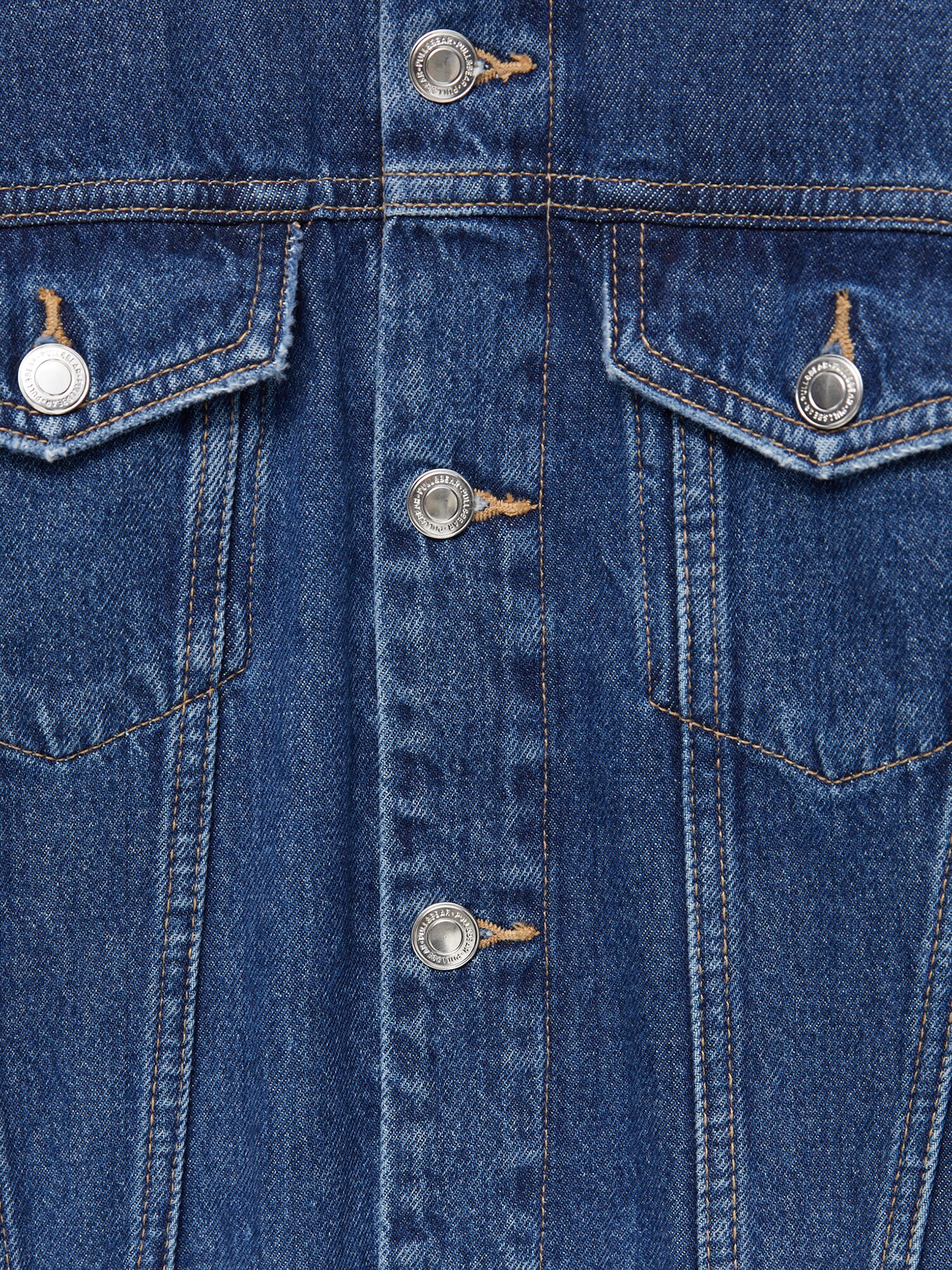 Pull&Bear Košeľové šaty modrá denim (obrázok 6)