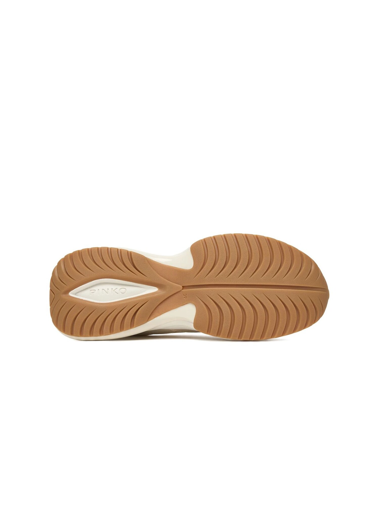 PINKO Zapatillas deportivas bajas 'Ariel 19 - Sneaker Calf Leather/Patent/Monogram Net'  beige – imagen 4