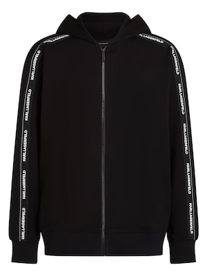 Karl Lagerfeld Sudadera con cremallera  negro / blanco