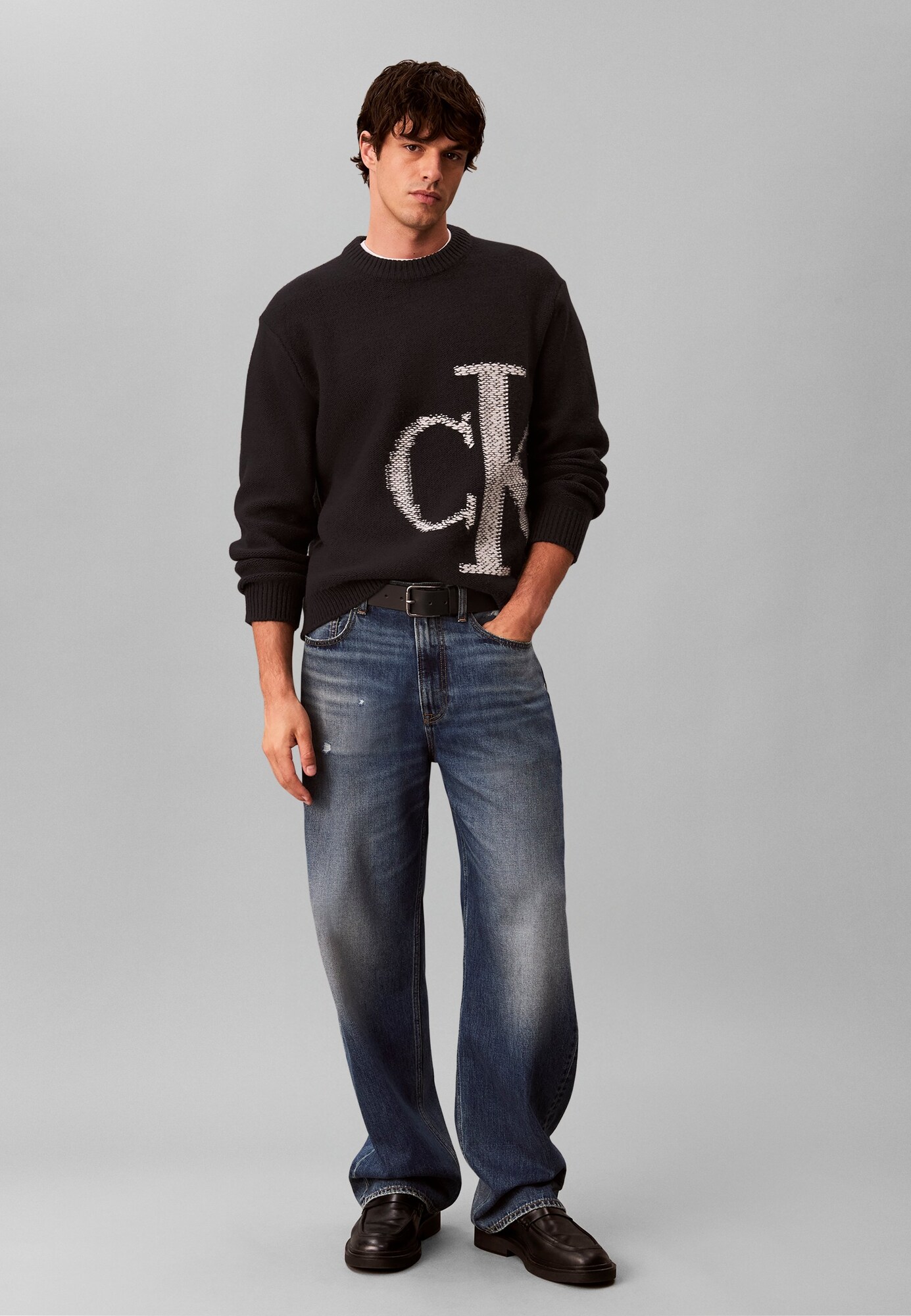 Calvin Klein Jeans Jersey  beige / negro – imagen 4
