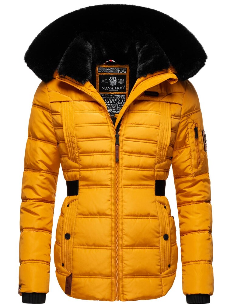 NAVAHOO Winterjacke 'Melikaa' Damen Größe XS gelb / schwarz