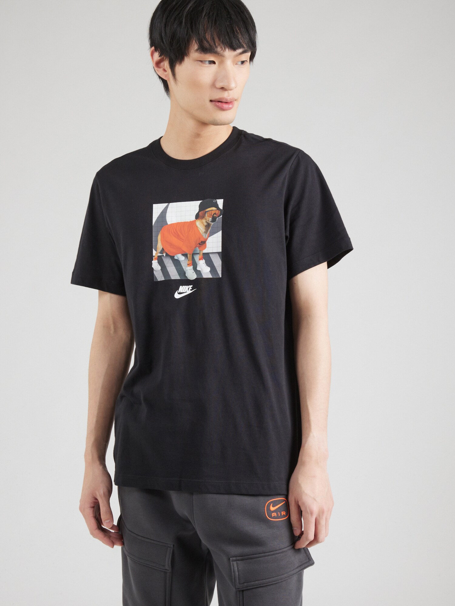 Nike Sportswear Póló  világosszürke / narancs / fekete / piszkosfehér termék 2. képe