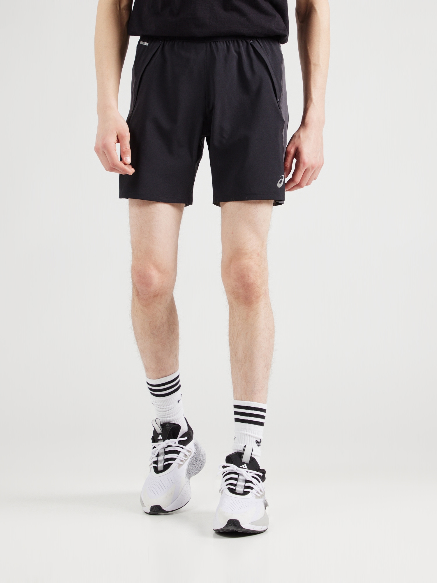 ASICS Sportnadrágok 'Road'  szürke / fekete / fehér termék 2. képe