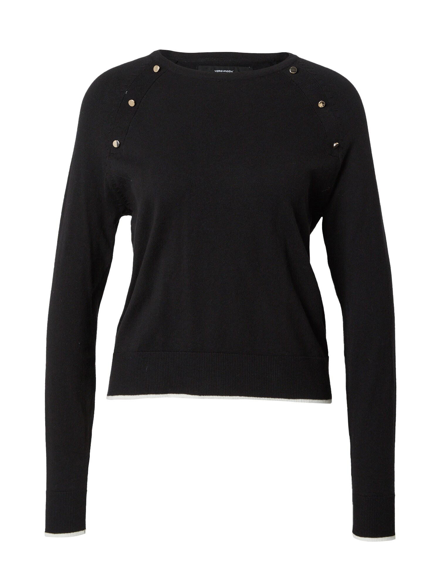 VERO MODA Sveter 'ALMA' čierna / biela