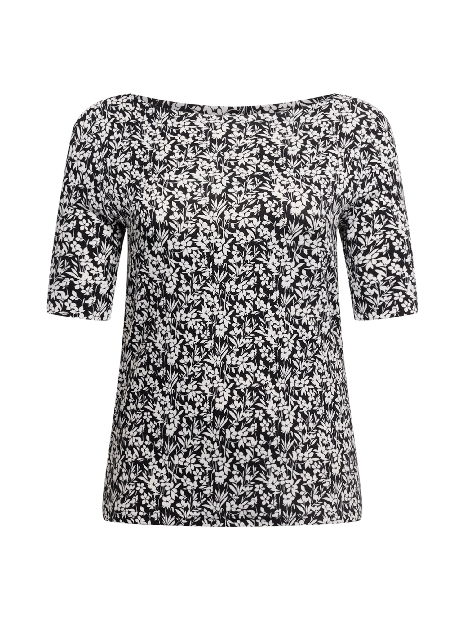 Lauren Ralph Lauren Plus Marškinėliai 'JUDY' juoda / balta
