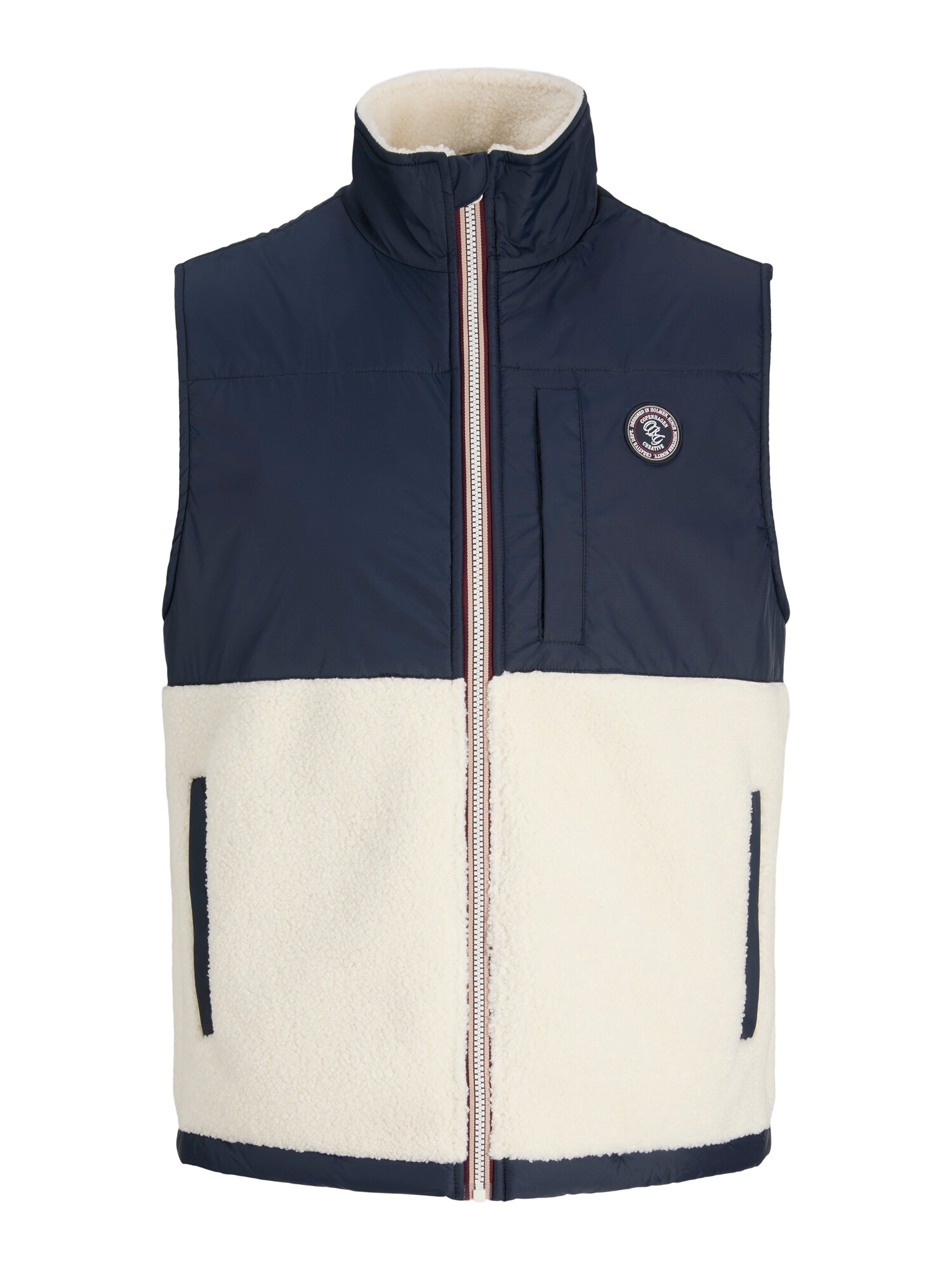 JACK & JONES Vestă JORFREDERIKSBERG crem / albastru noapte