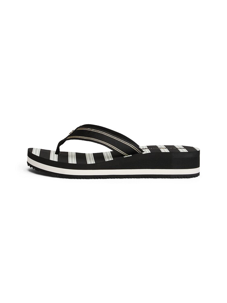 TOMMY HILFIGER Slipper Damen Größe 38 schwarz / weiß