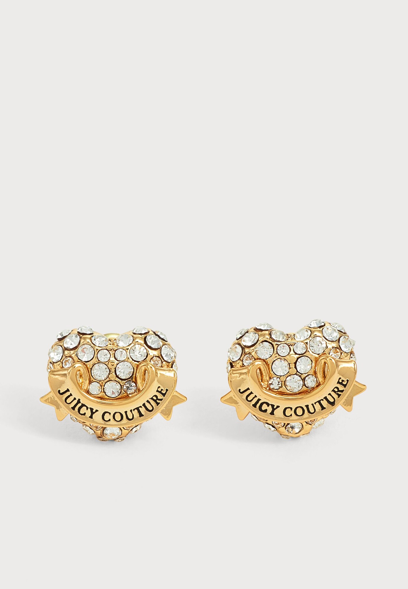 Juicy Couture Cercei Crystal Heart auriu / transparent