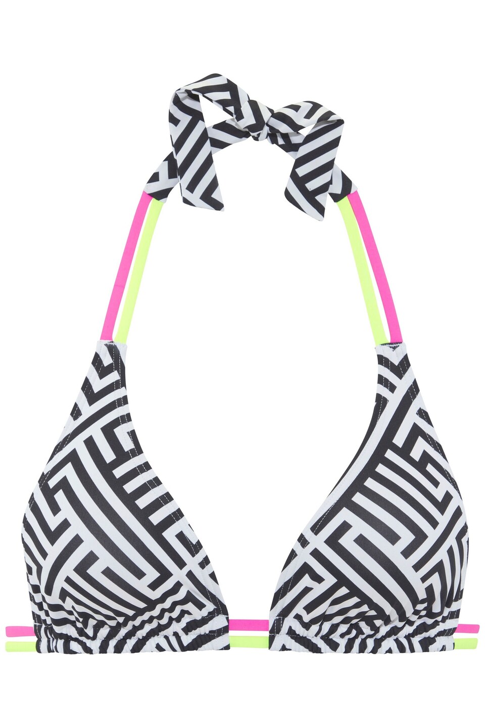 Bikiniöverdel neongrön / rosa / svart