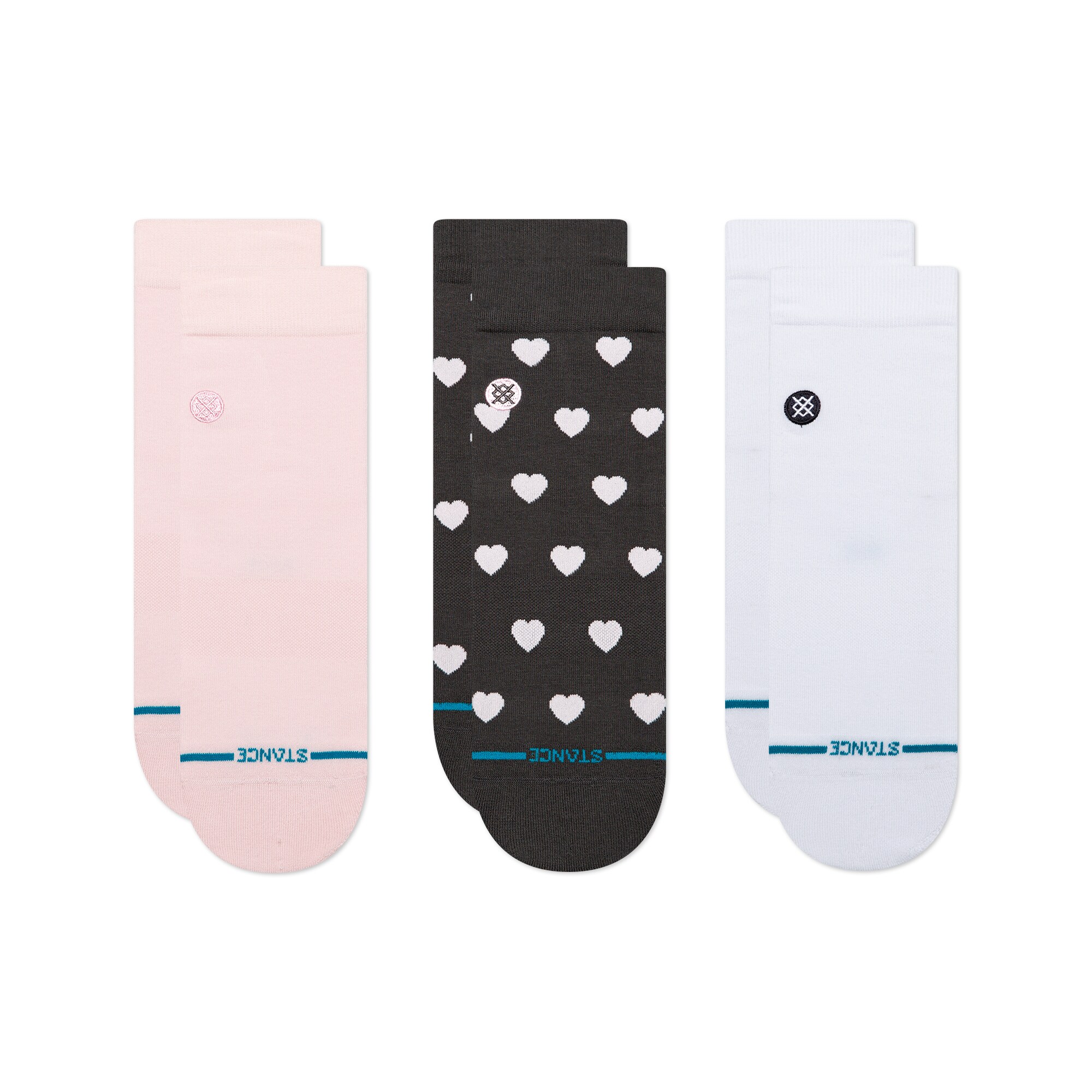 Stance Șosete 'Hearts Lowrider'  roz / negru / alb
