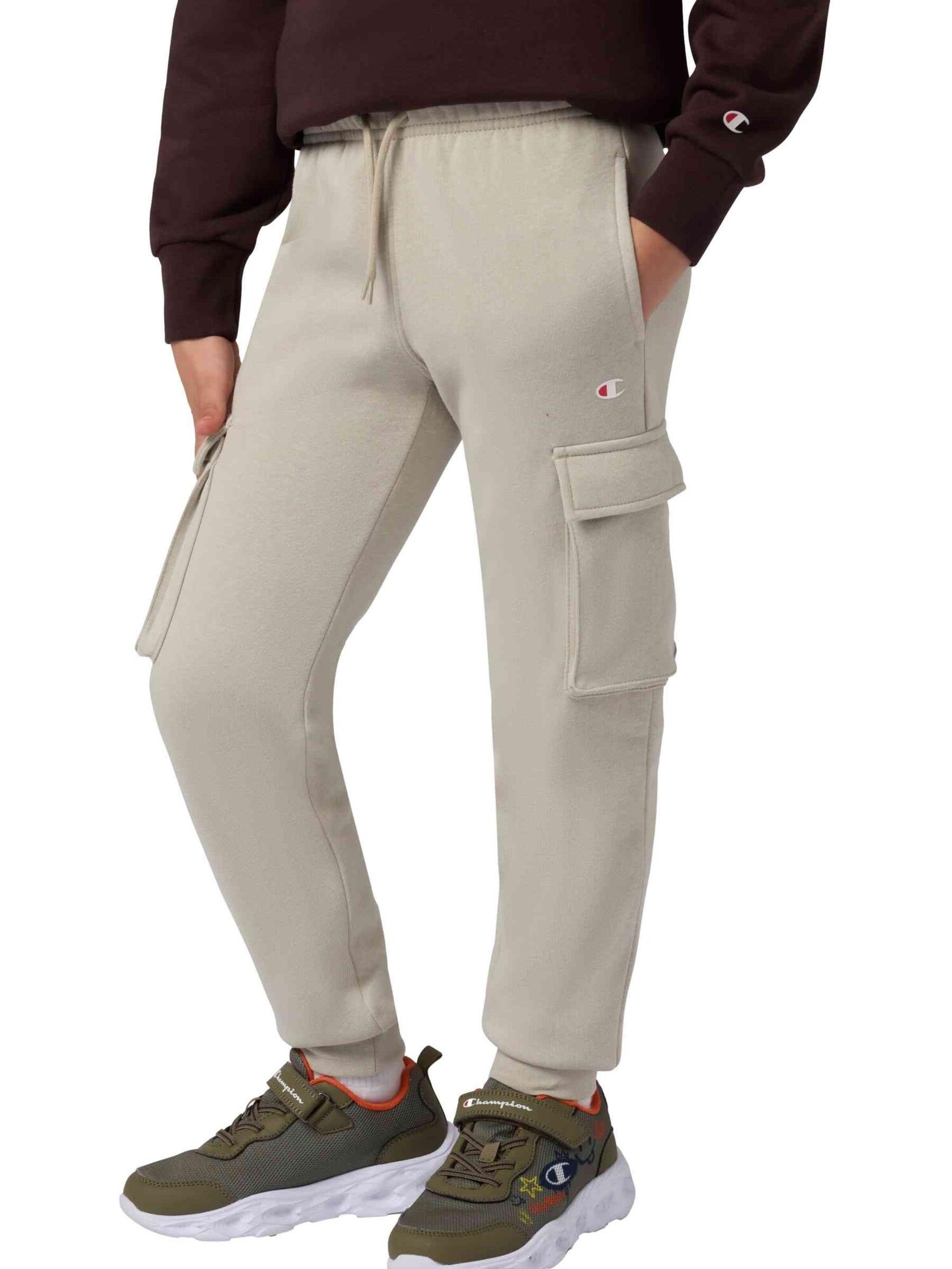 Champion -DO NOT USE- Pantalón deportivo 'Pantalon junior champion beige side pockets icons logo jogger' gris
