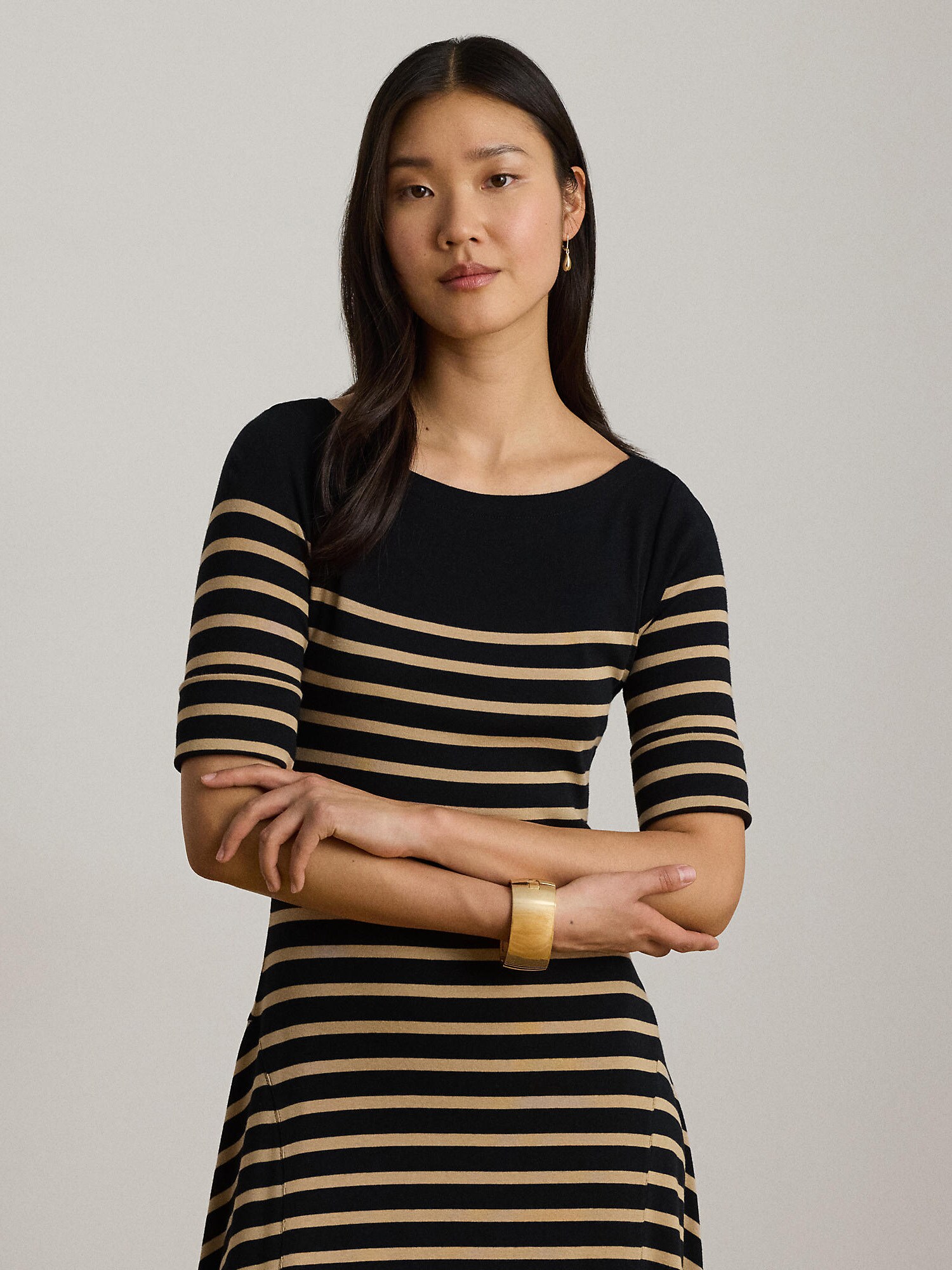 Lauren Ralph Lauren Vestido de punto  beige / negro – imagen 4