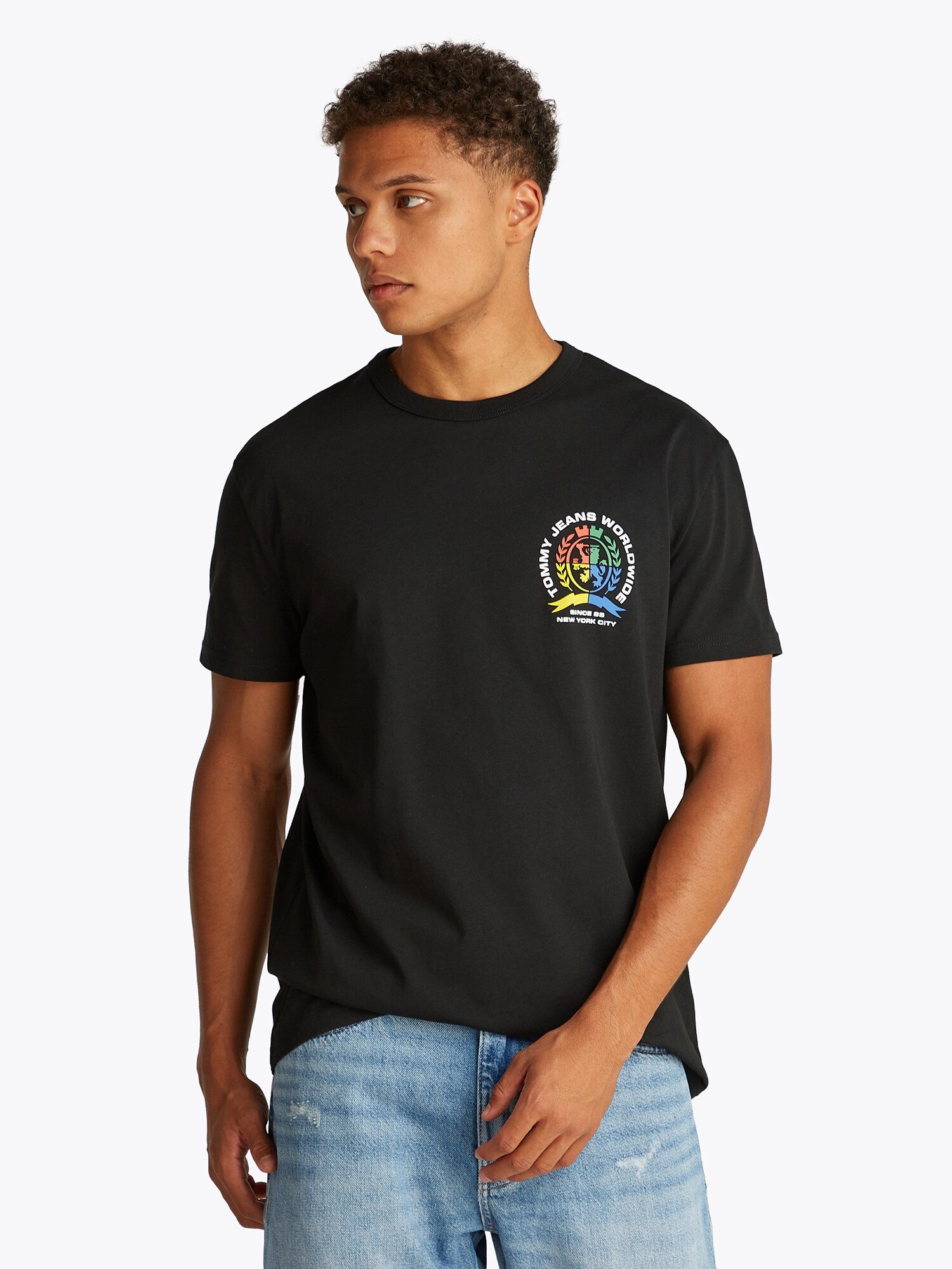 Tommy Jeans Póló  azúr / sárga / fekete / fehér termék 2. képe