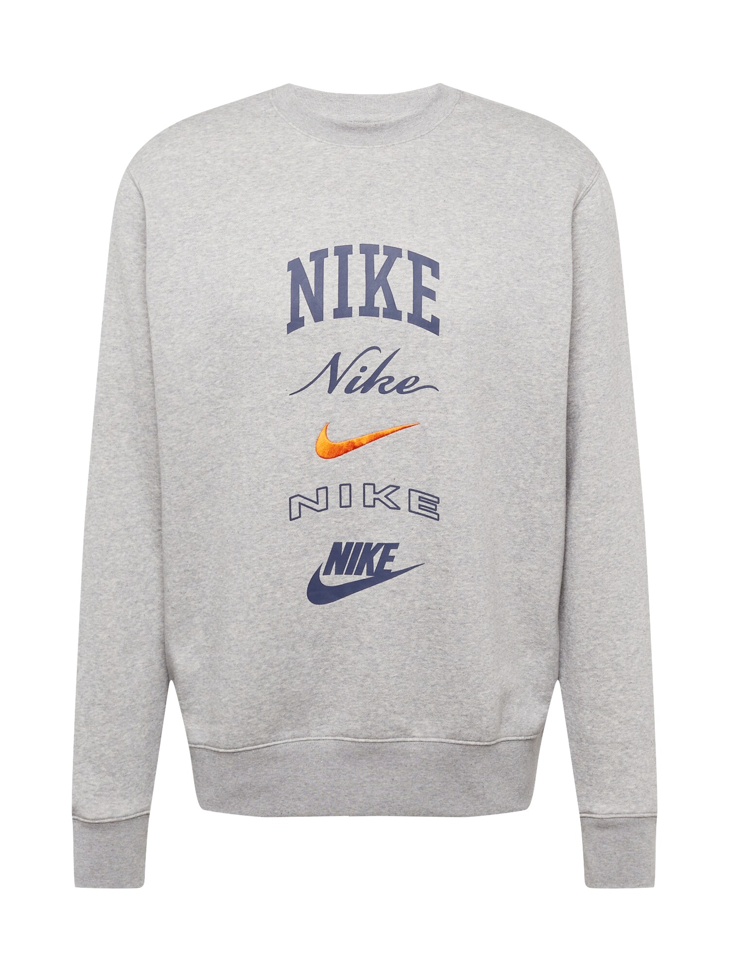 Nike Sportswear Sportska sweater majica 'Club'  morsko plava / svijetlosiva / narančasta