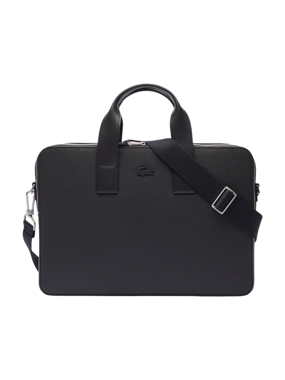 Handväska 'Lacoste Sac ordinateur Chantaco en Cuir Noir'