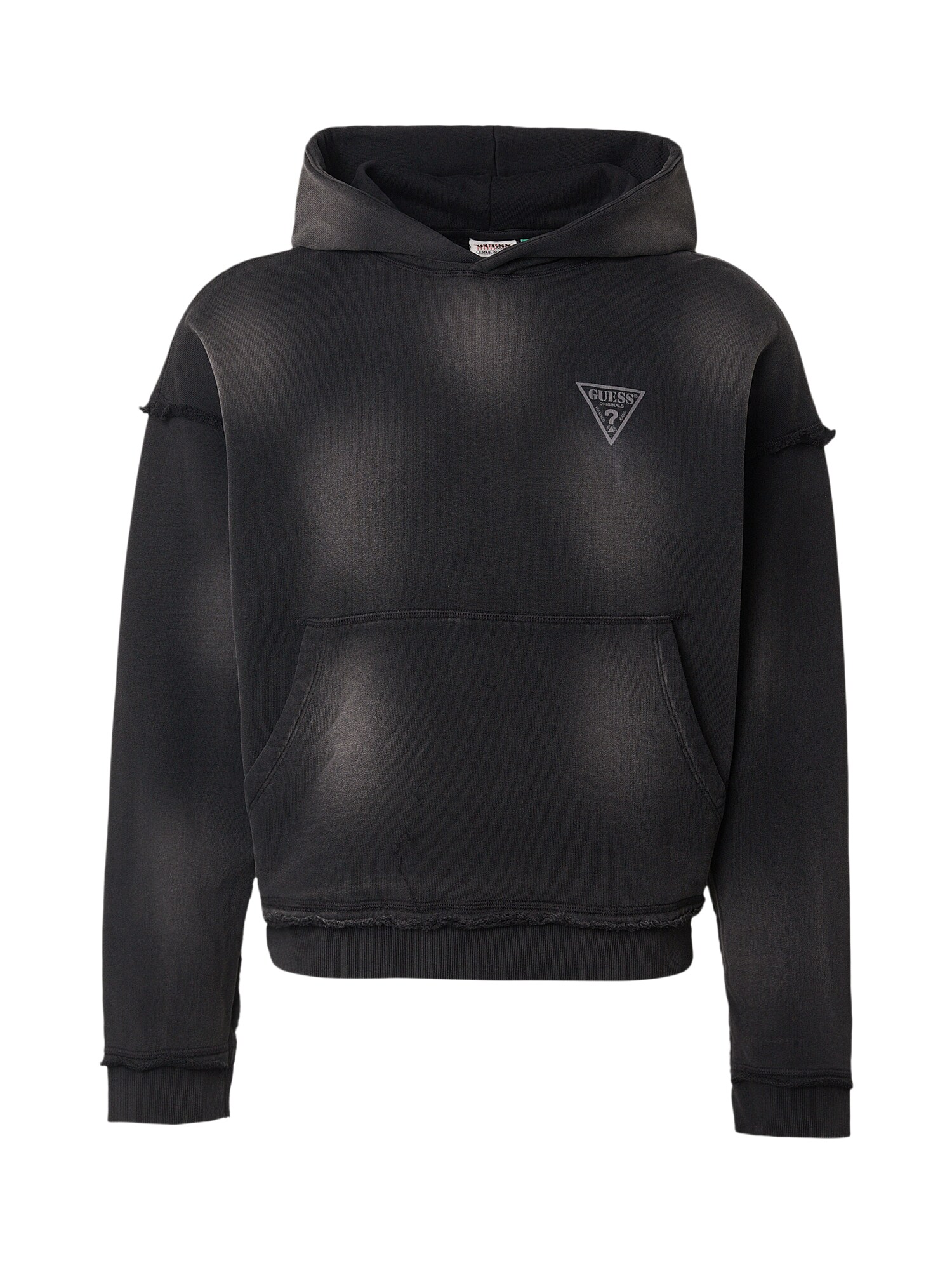 GUESS Bluză de molton  gri deschis / negru