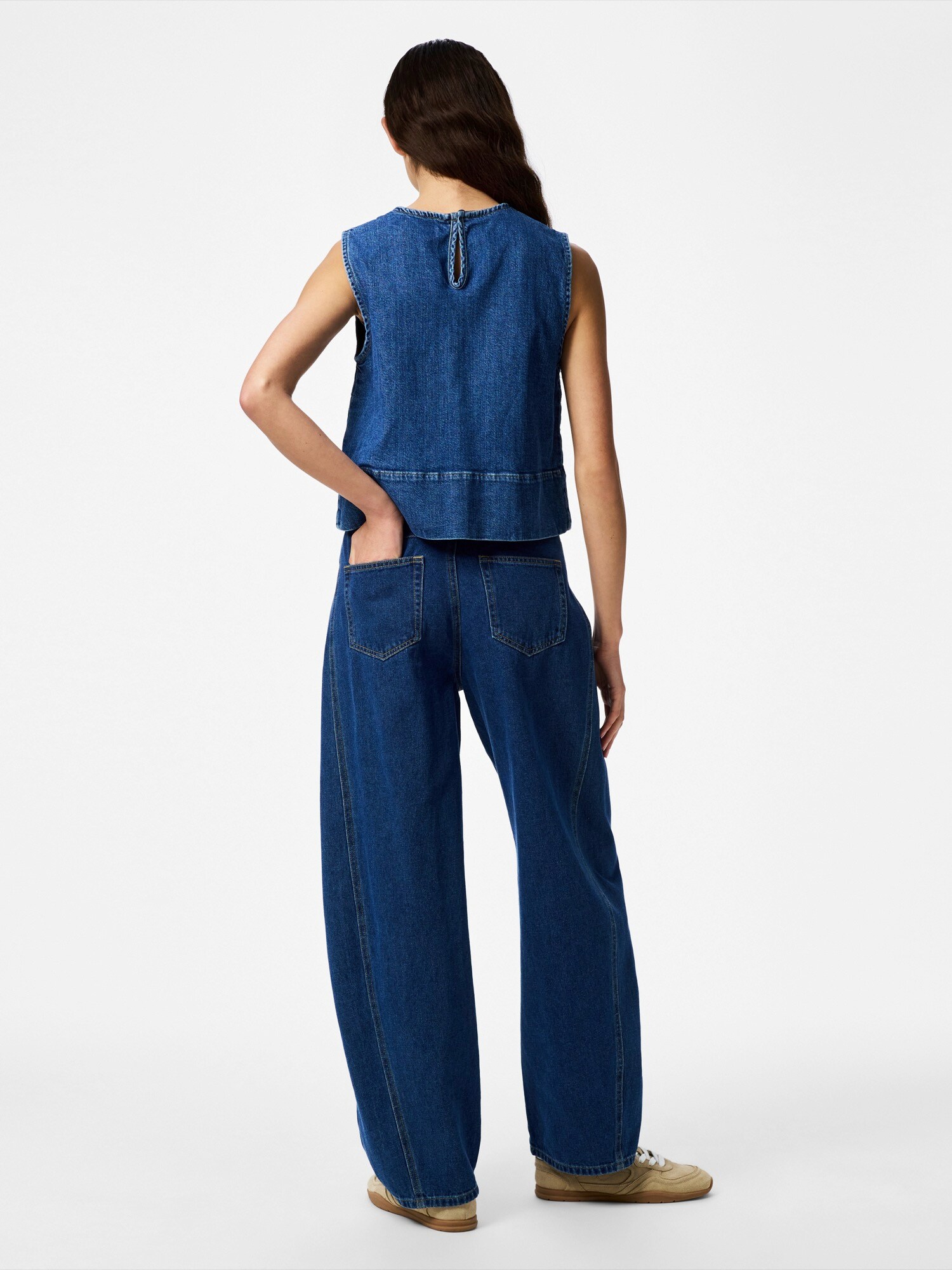 PIECES Blúzka 'PCSILKE'  modrá denim (obrázok 3)