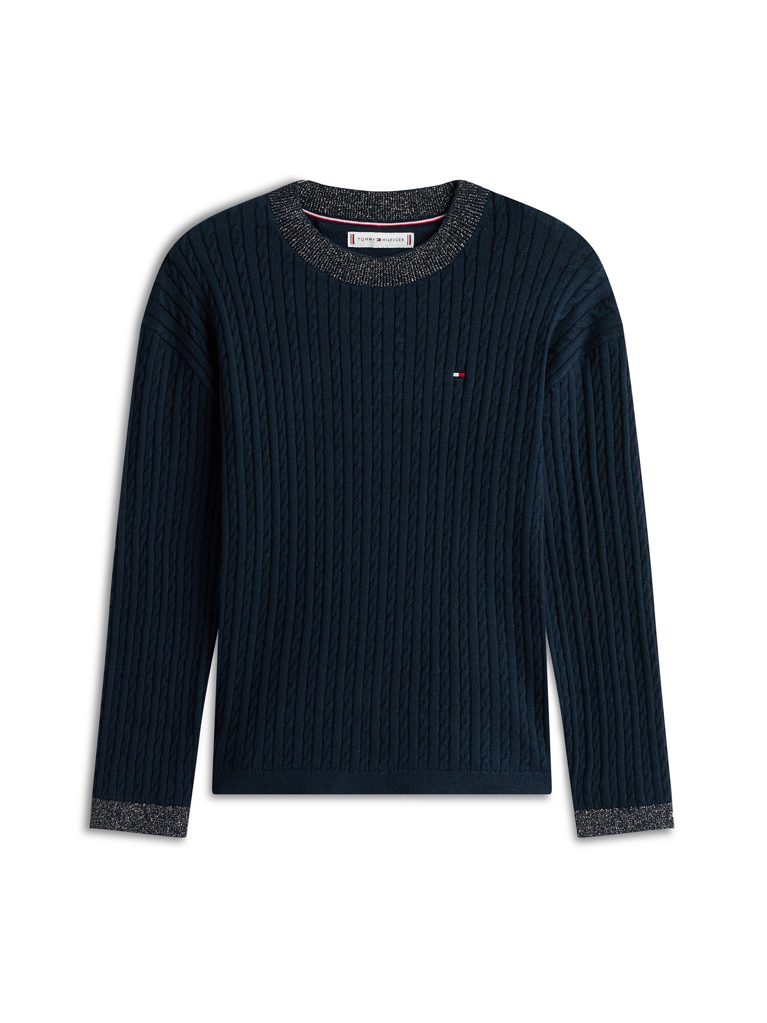 TOMMY HILFIGER Pulover  bleumarin / argintiu