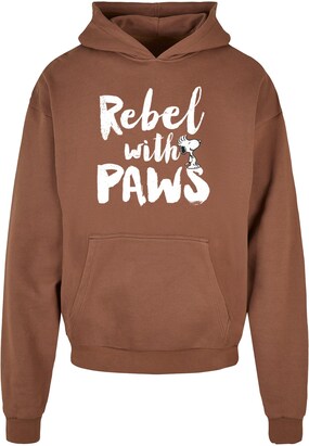 Merchcode Sweatshirt ‘Peanuts – Rebel With Paws’ Bruin / Wit