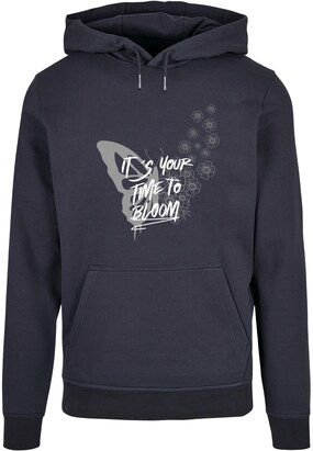 Merchcode Sweatshirt ‘It´s Your Time To Bloom’ Navy / Grijs / Wit