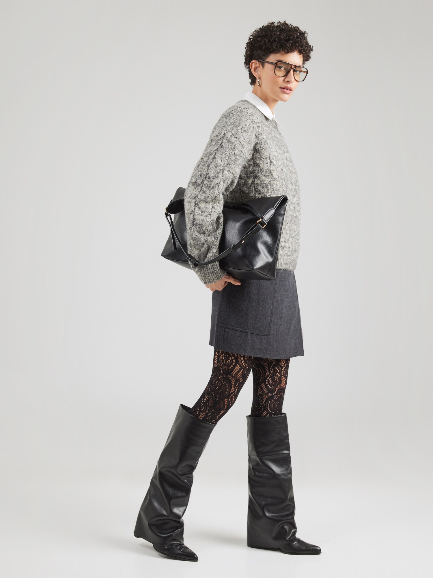 VERO MODA Sveter 'VMIDA'  sivá melírovaná (obrázok 2)