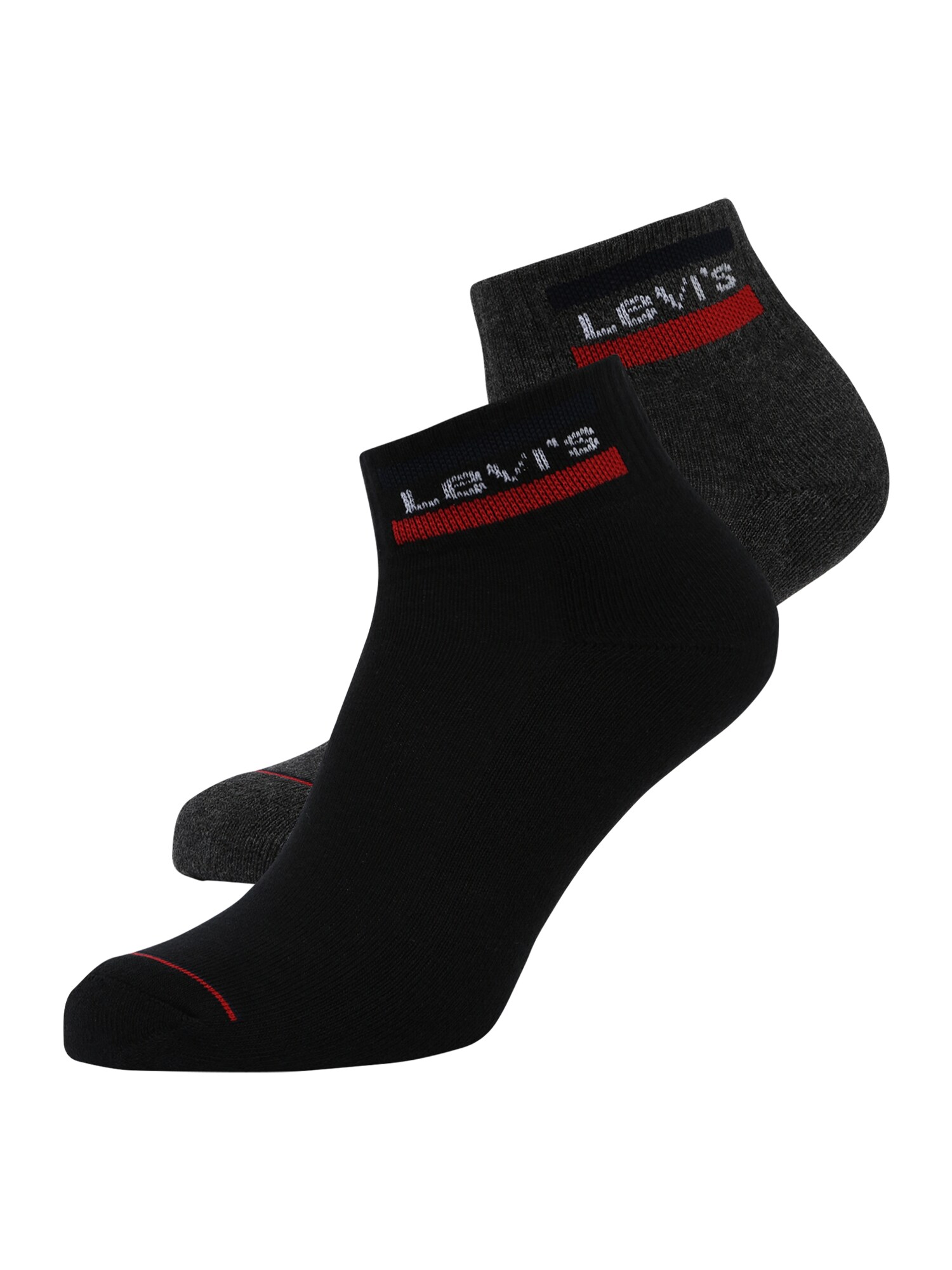 LEVIS ® Șosete joase  gri / roșu / negru / alb