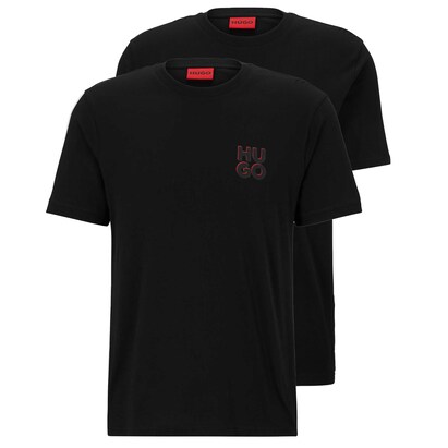 HUGO Shirt ‘Dimento’ Donkergrijs / Rood / Zwart